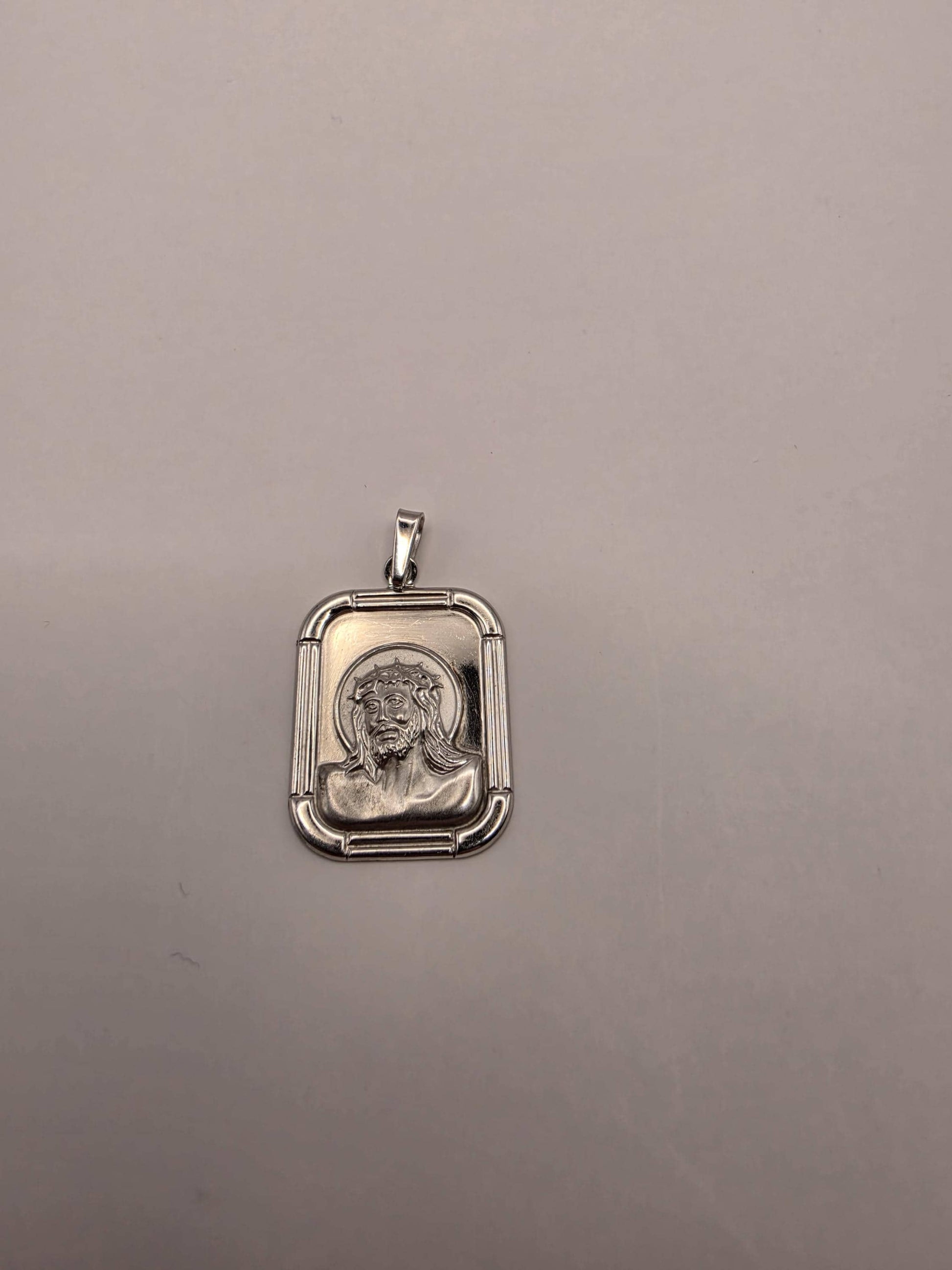 Sterling Silver Jesus Pendant | 925 Silver Jesus Portrait Medal | Religious Jesus Charm Necklace Pendant | Religious Gift Faith Jewelry
