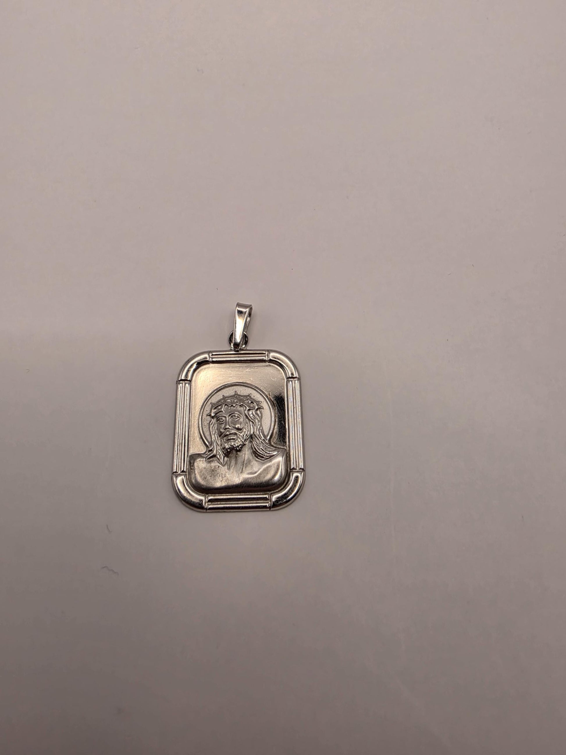 Sterling Silver Jesus Pendant | 925 Silver Jesus Portrait Medal | Religious Jesus Charm Necklace Pendant