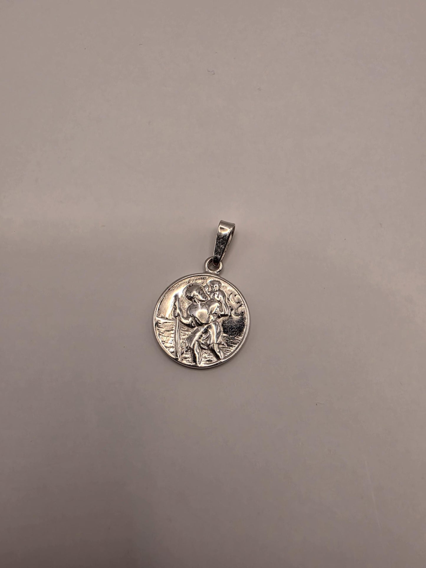 Sterling Silver St Christopher Pendant | 925 Silver Saint Christopher Medal | Traveler Protection Charm
