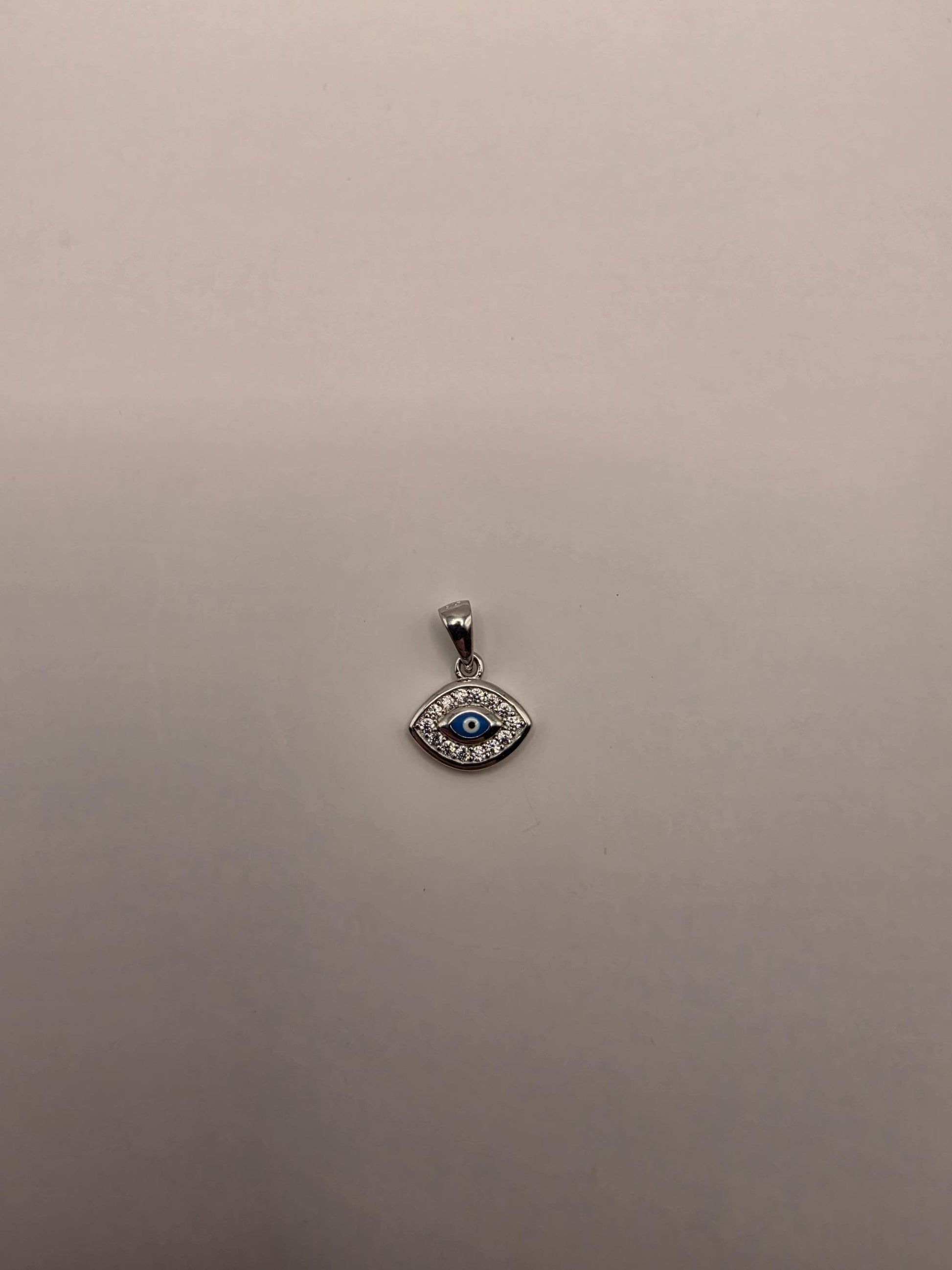 Sterling Silver Evil Eye Pendant | 925 Silver Marquise CZ Evil Eye Charm | Dainty Evil Eye Necklace Pendant