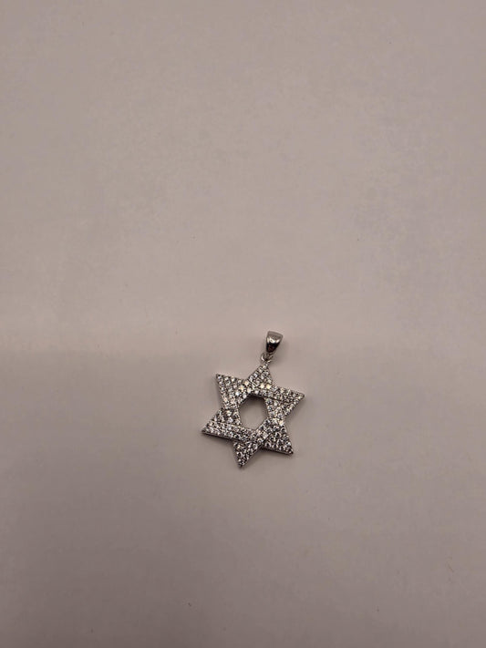 Sterling Silver Star of David Pendant | 925 Silver Pavé CZ Jewish Star Charm | Magen David Necklace Pendant | Spiritual Protection Charm