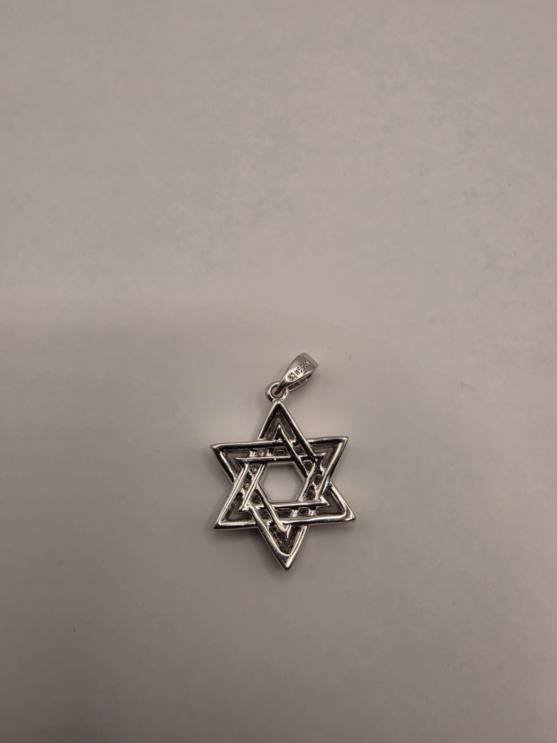 Sterling Silver Star of David Pendant | 925 Silver CZ Outline Jewish Star Charm | Magen David Necklace Pendant | Spiritual Protection Charm