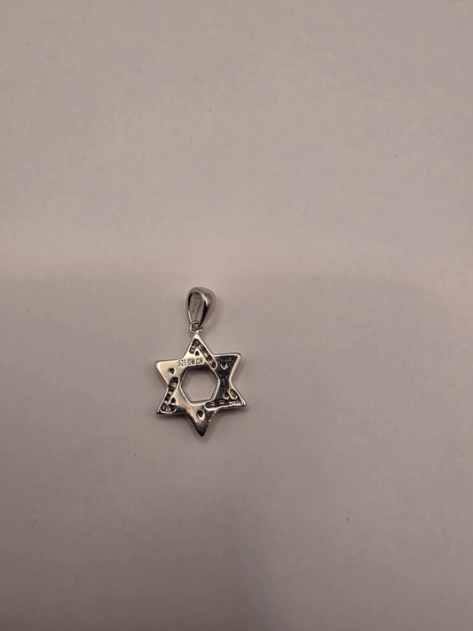 Sterling Silver Star of David Pendant | 925 Silver CZ Outline Jewish Star Charm | Dainty Magen David Pendant