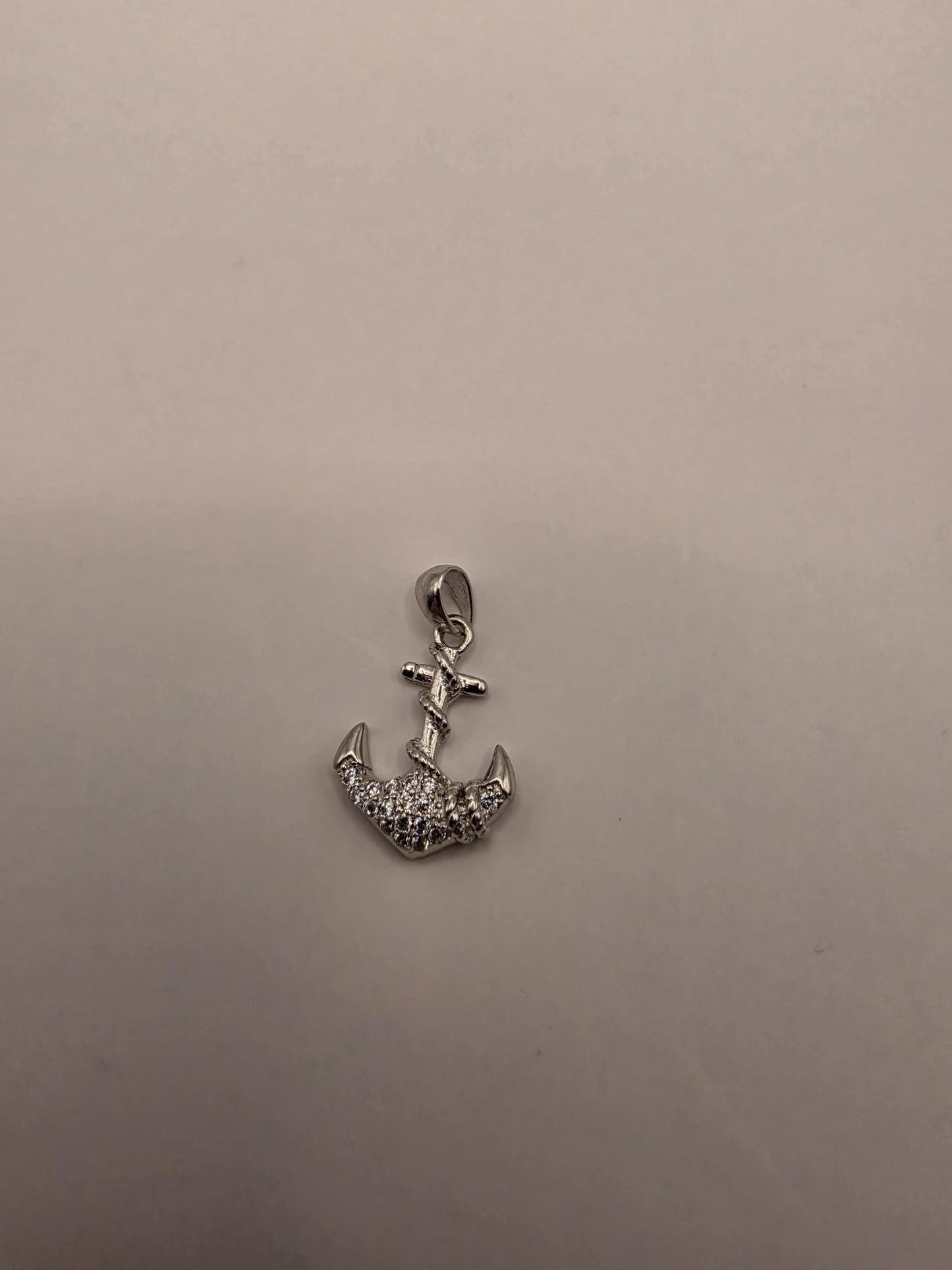 Sterling Silver Anchor Pendant | 925 Silver Nautical Anchor Charm | Rope Anchor Necklace Pendant