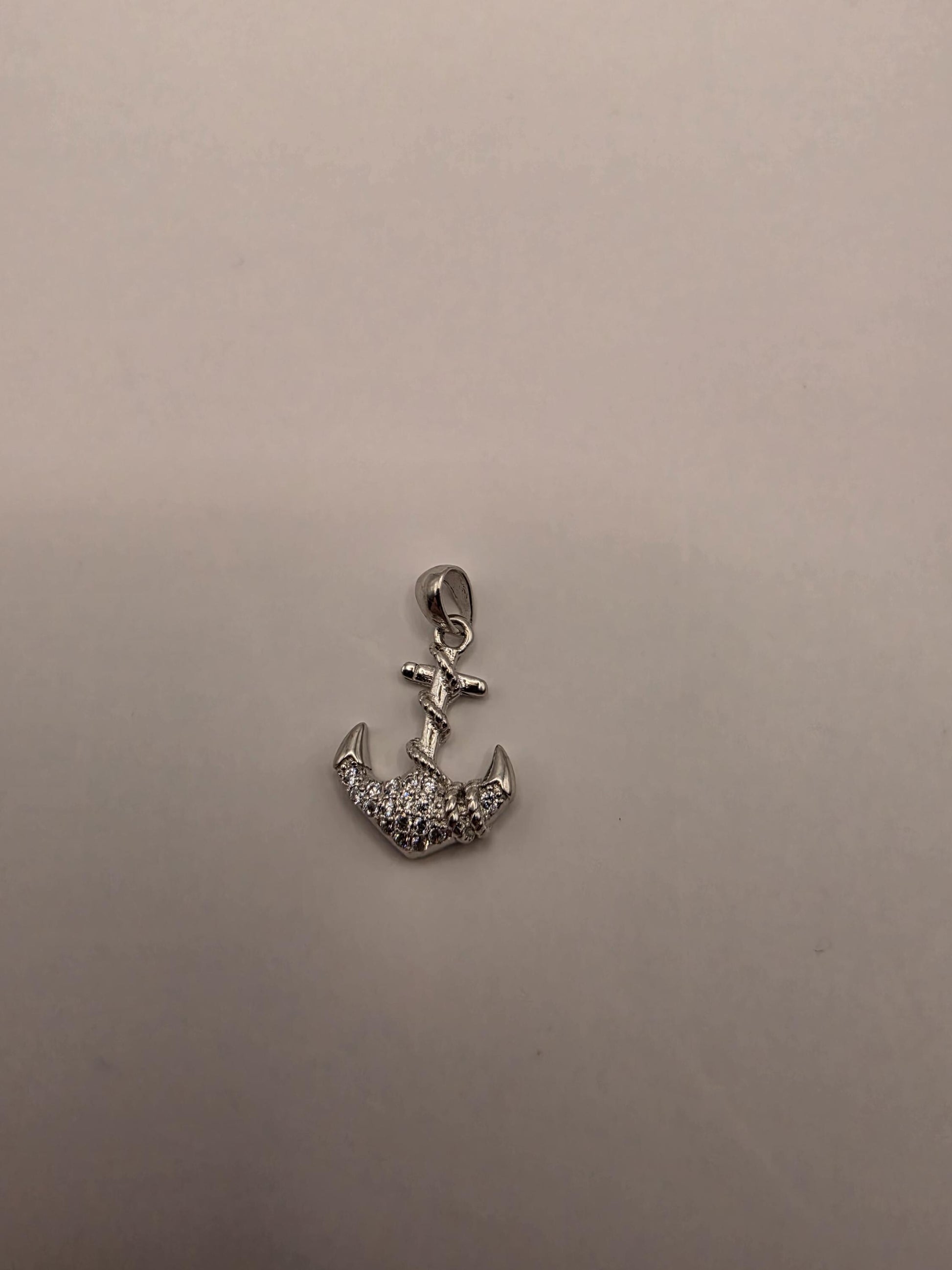 Sterling Silver Anchor Pendant | 925 Silver Nautical Anchor Charm | Rope Anchor Necklace Pendant