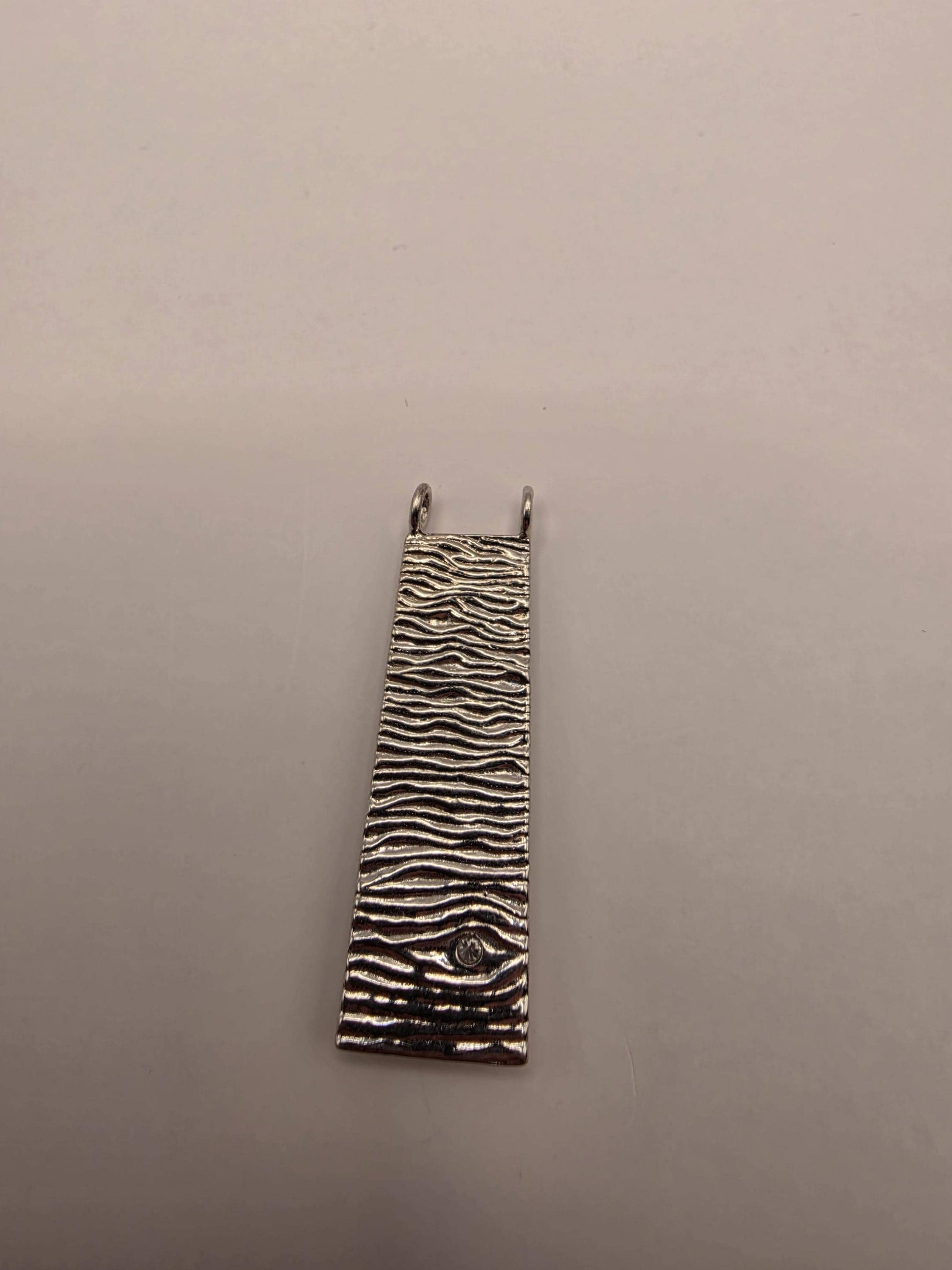 Sterling Silver Bar Pendant | 925 Silver Textured Bar Charm | Hammered Silver Necklace Pendant | Charm Pendant Gift