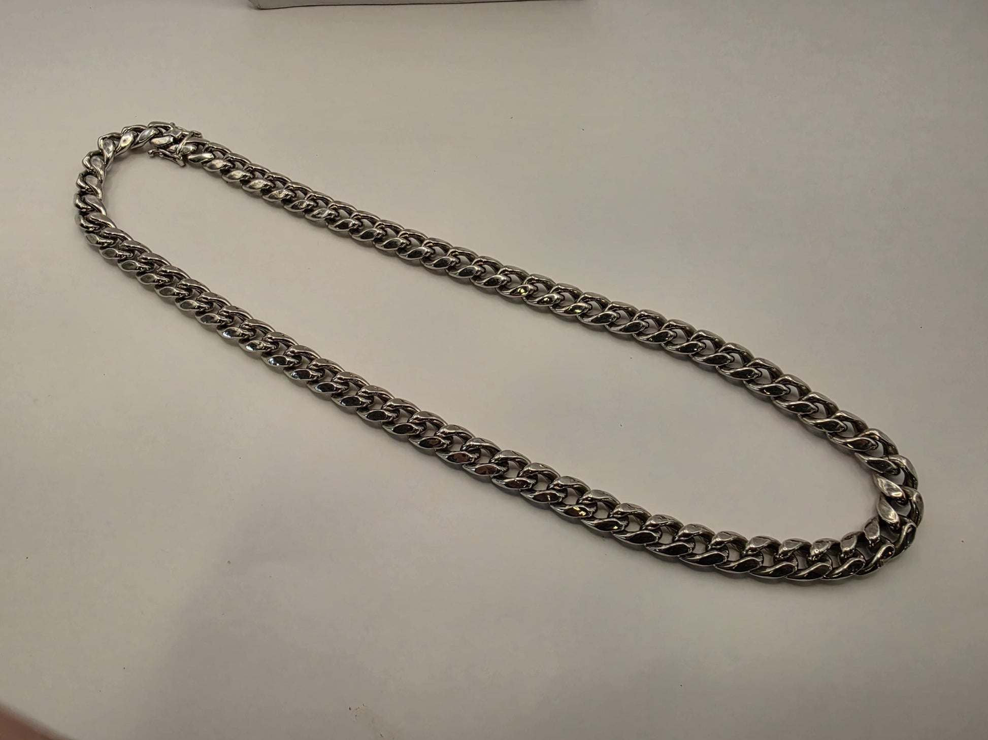 Sterling Silver Cuban Link Chain Necklace 22 Inch 10mm Wide Heavy 68.2g Solid 925 Men's Women's