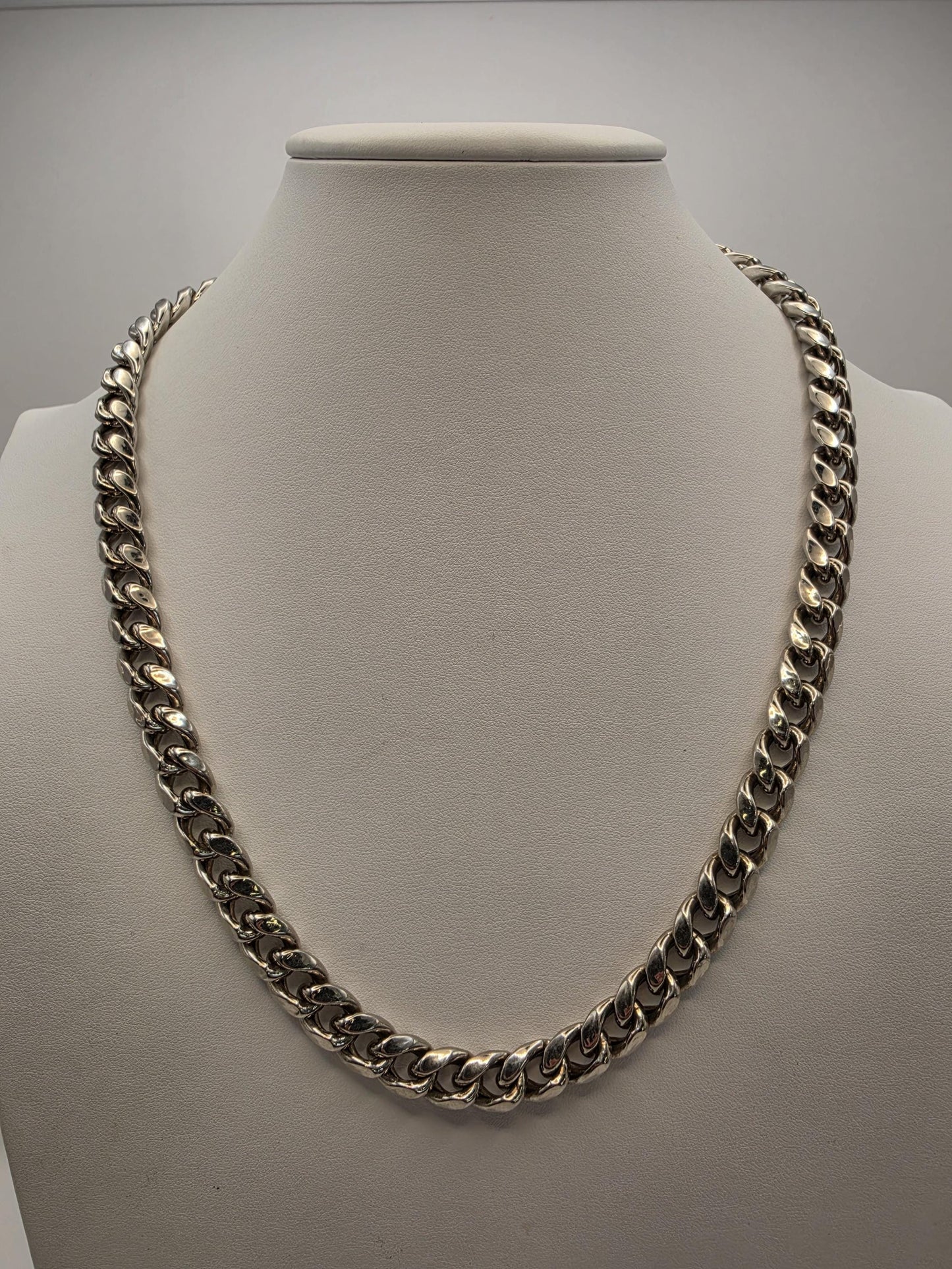 Sterling Silver Cuban Link Chain Necklace 22 Inch 10mm Wide Heavy 68.2g Solid 925 Men's Women's
