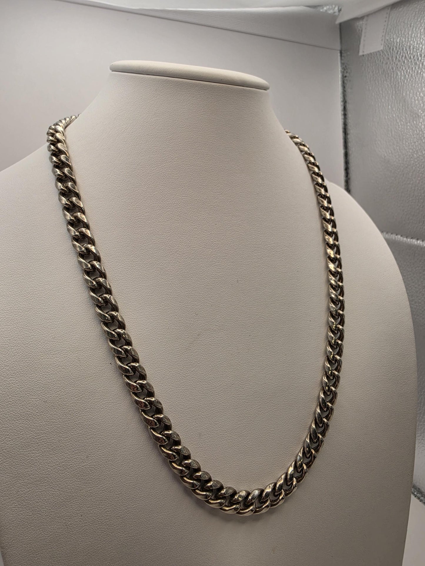 Sterling Silver Cuban Link Chain Necklace 22 Inch 8.8mm Wide Solid 925 45.7g Men's Women's Chain