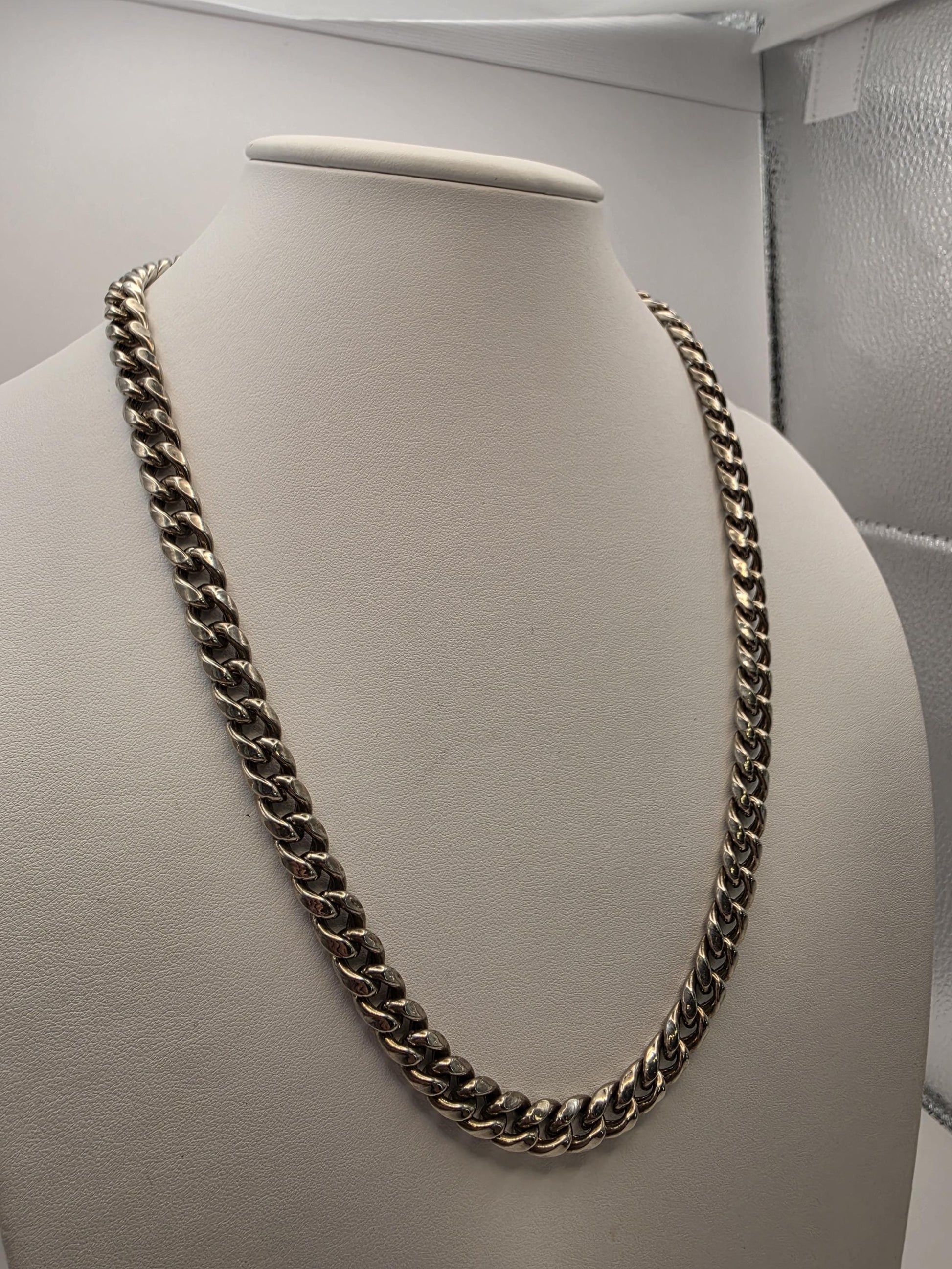 Sterling Silver Cuban Link Chain Necklace 22 Inch 8.8mm Wide Solid 925 45.7g Men's Women's Chain