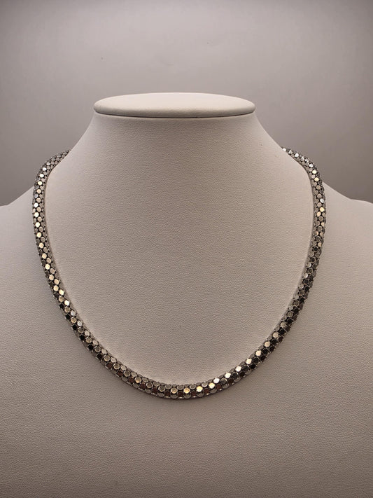 Sterling Silver Popcorn Mesh Chain Necklace | 925 Silver | 18 Inch | 4.6mm