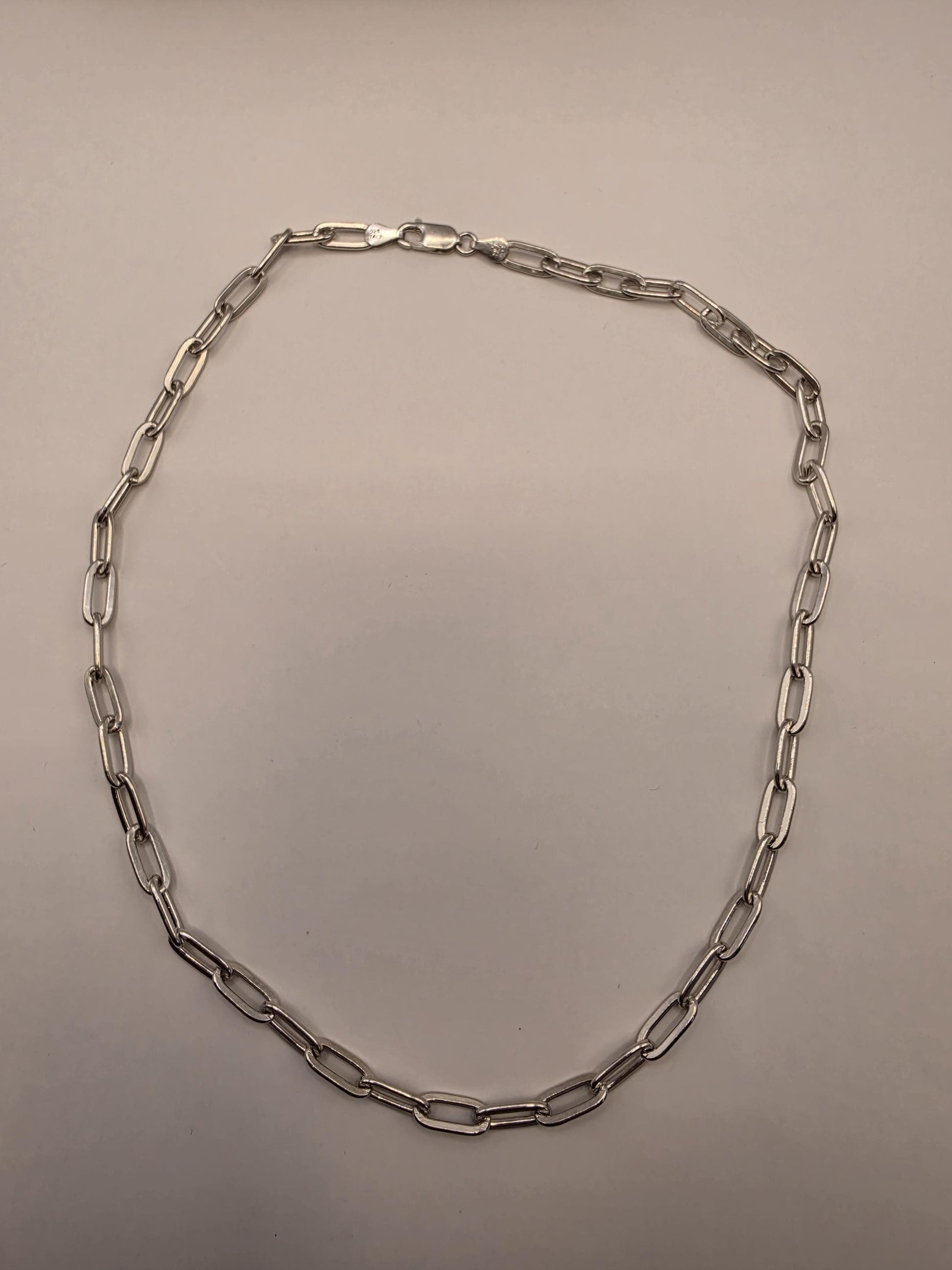 Sterling Silver Paperclip Chain Necklace | 925 Silver | 20 Inch | 5.67mm