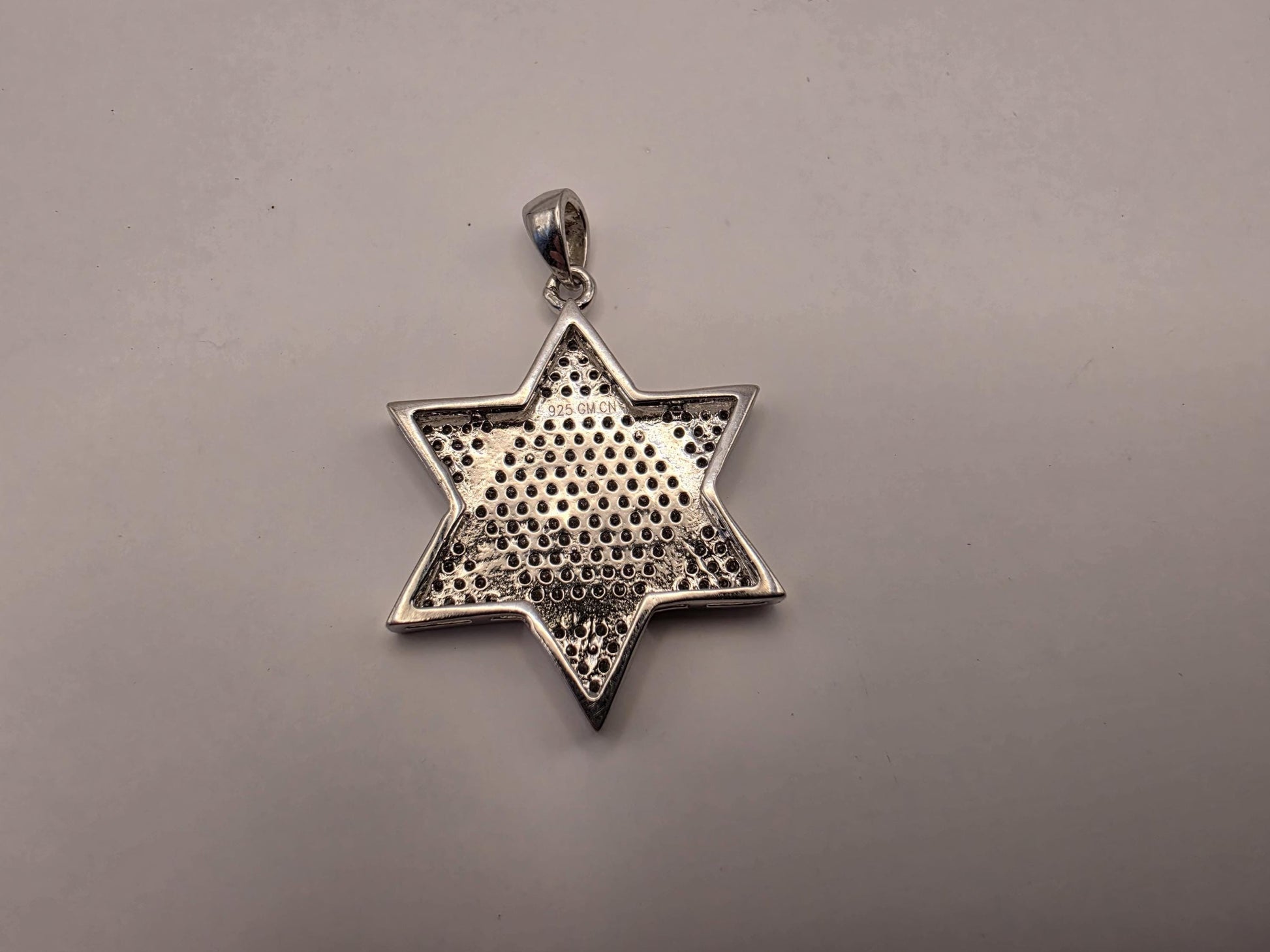 Sterling Silver CZ Pave Star of David Pendant