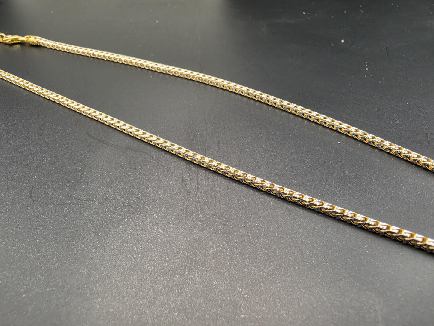 Gold Plated Sterling Silver 2.25mm Wheat Chain Necklace 18.25 Inch