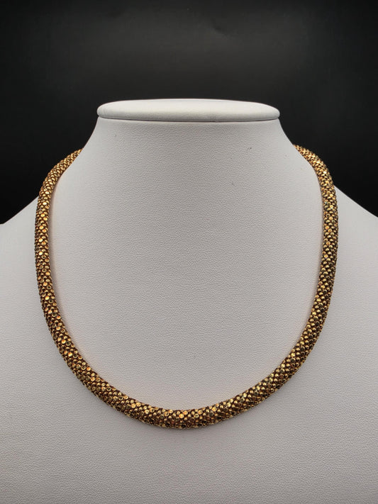 Gold Plated Sterling Silver 6mm Popcorn Chain Necklace 18 Inch