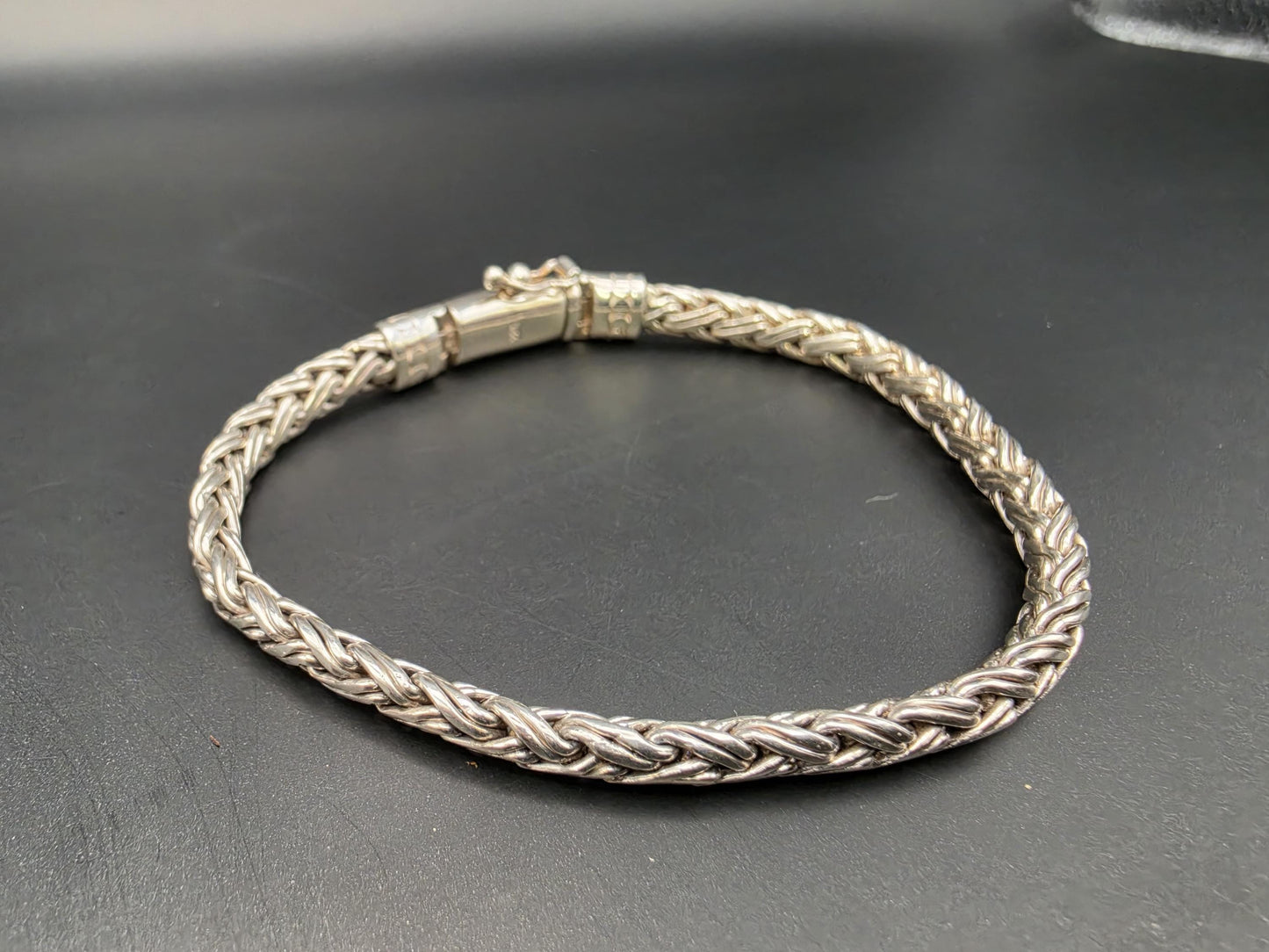 Sterling Silver Foxtail Wheat Chain Bracelet | 925 Silver Woven Bracelet 8.5 Inch