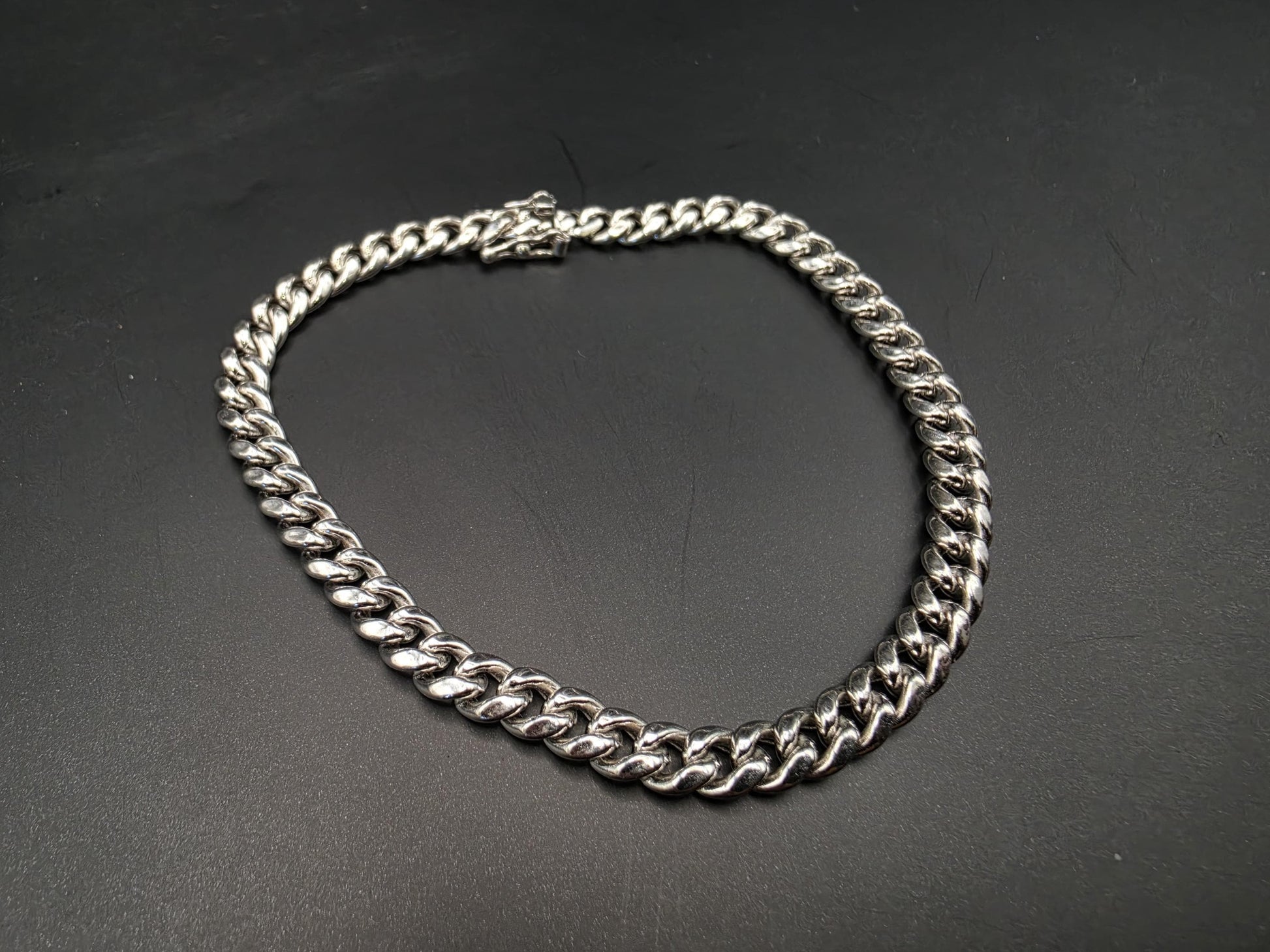 Sterling Silver Cuban Curb Chain Bracelet | 925 Silver .25 Inch Chain Bracelet 8 Inch