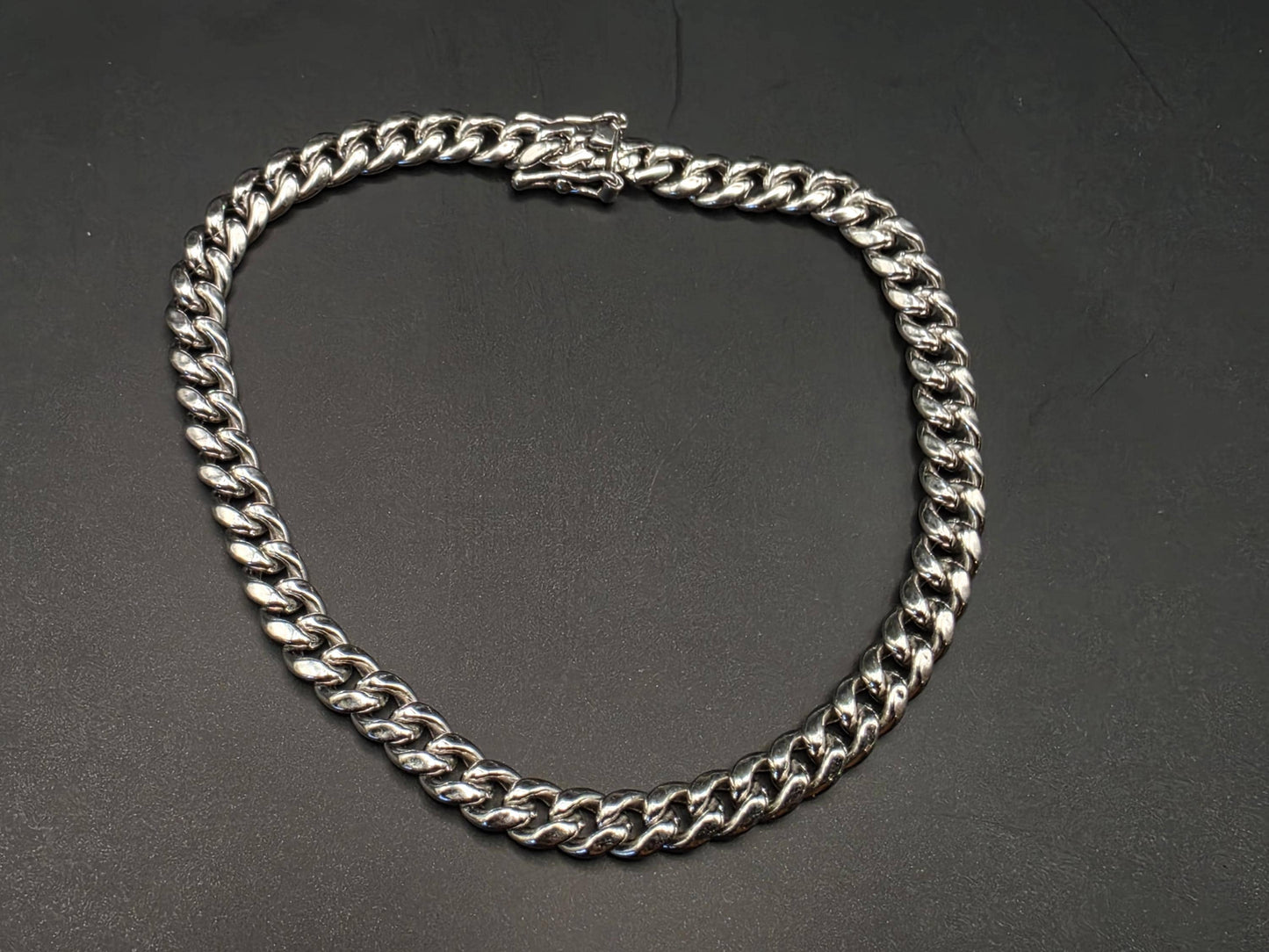 Sterling Silver Cuban Curb Chain Bracelet | 925 Silver .25 Inch Chain Bracelet 8 Inch