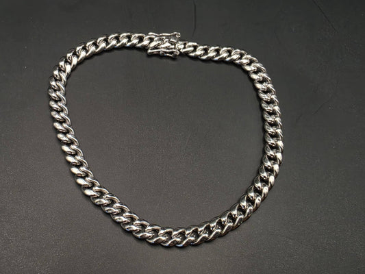 Sterling Silver Cuban Curb Chain Bracelet | 925 Silver .25 Inch Chain Bracelet 8 Inch