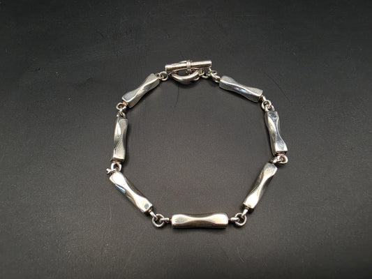 Sterling Silver Bone Link Chain Bracelet | 925 Silver 4.5mm Bracelet 8.5 Inch