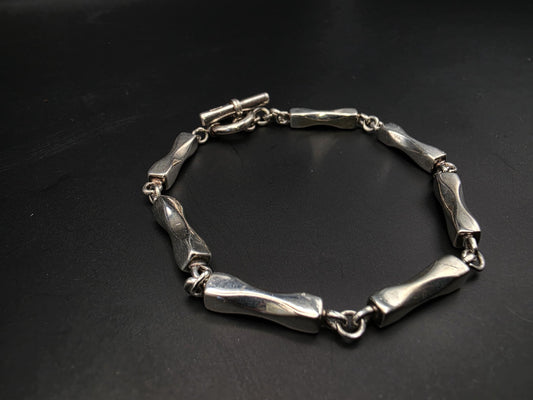 Sterling Silver Bone Link Chain Bracelet | 925 Silver 4.5mm Bracelet 8.5 Inch