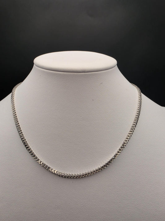 Sterling Silver Franco Chain Necklace | 925 Silver 2mm Chain 16 Inch