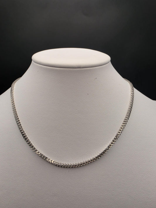 Sterling Silver Franco Chain Necklace | 925 Silver 2mm Chain 16 Inch