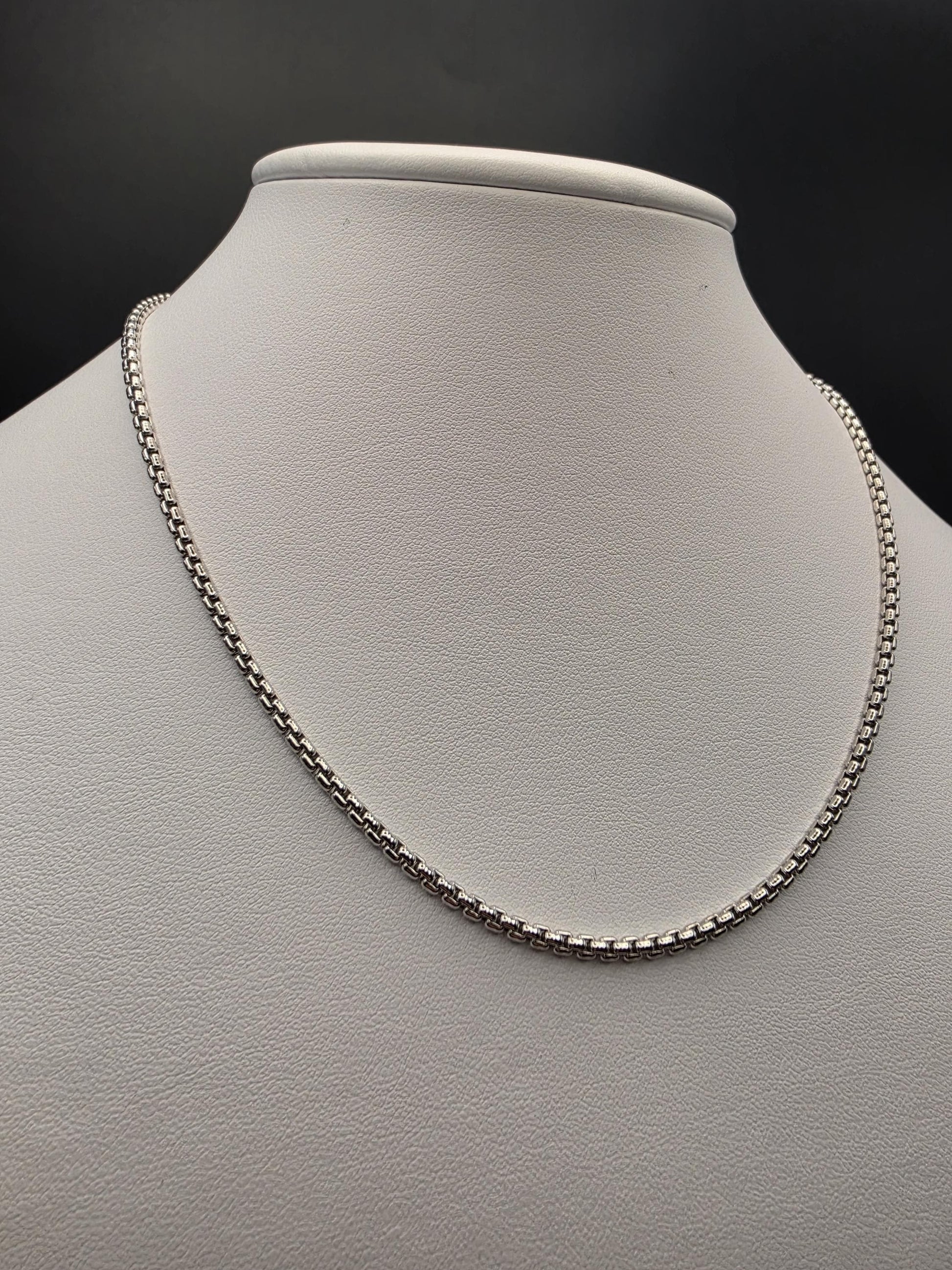 Sterling Silver Box Chain Necklace | 925 Silver 1mm Chain 16 Inch