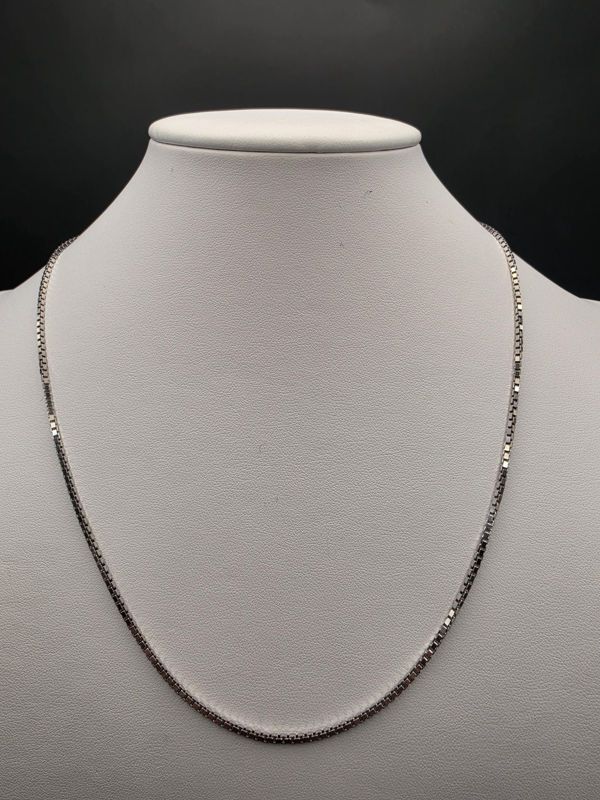Sterling Silver Box Chain Necklace | 925 Silver 1mm Chain 20 Inch