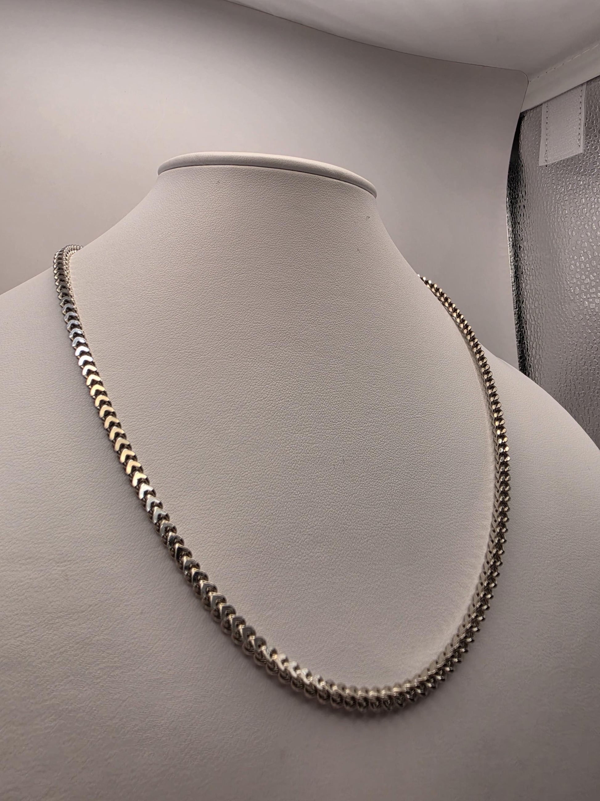 Sterling Silver Franco Chain Necklace | 925 Silver 3mm Chain 20 Inch