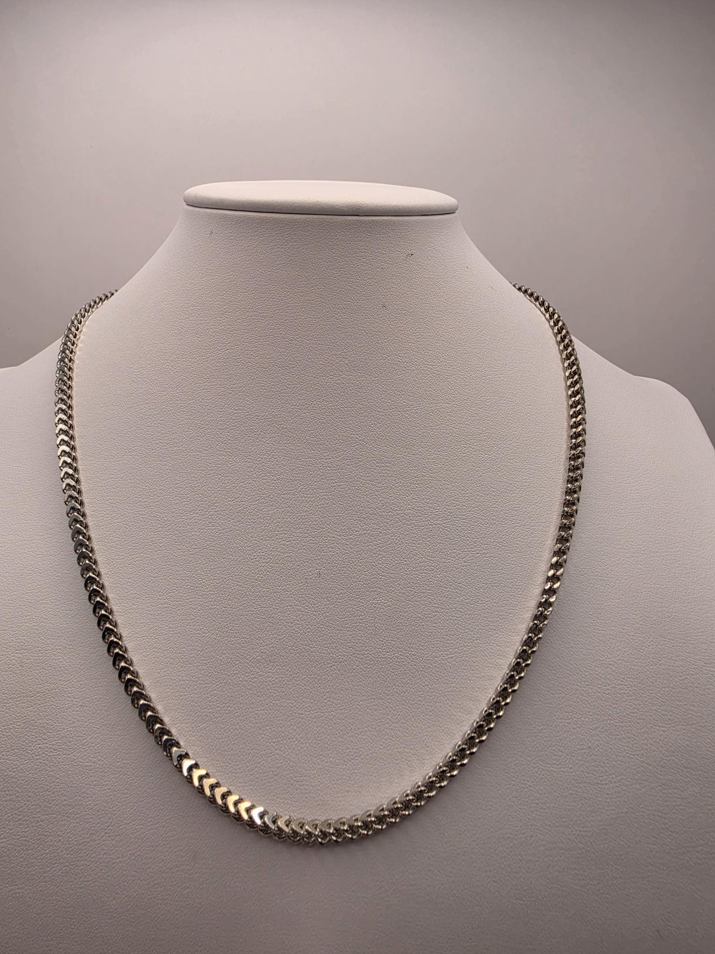 Sterling Silver Franco Chain Necklace | 925 Silver 3mm Chain 20 Inch