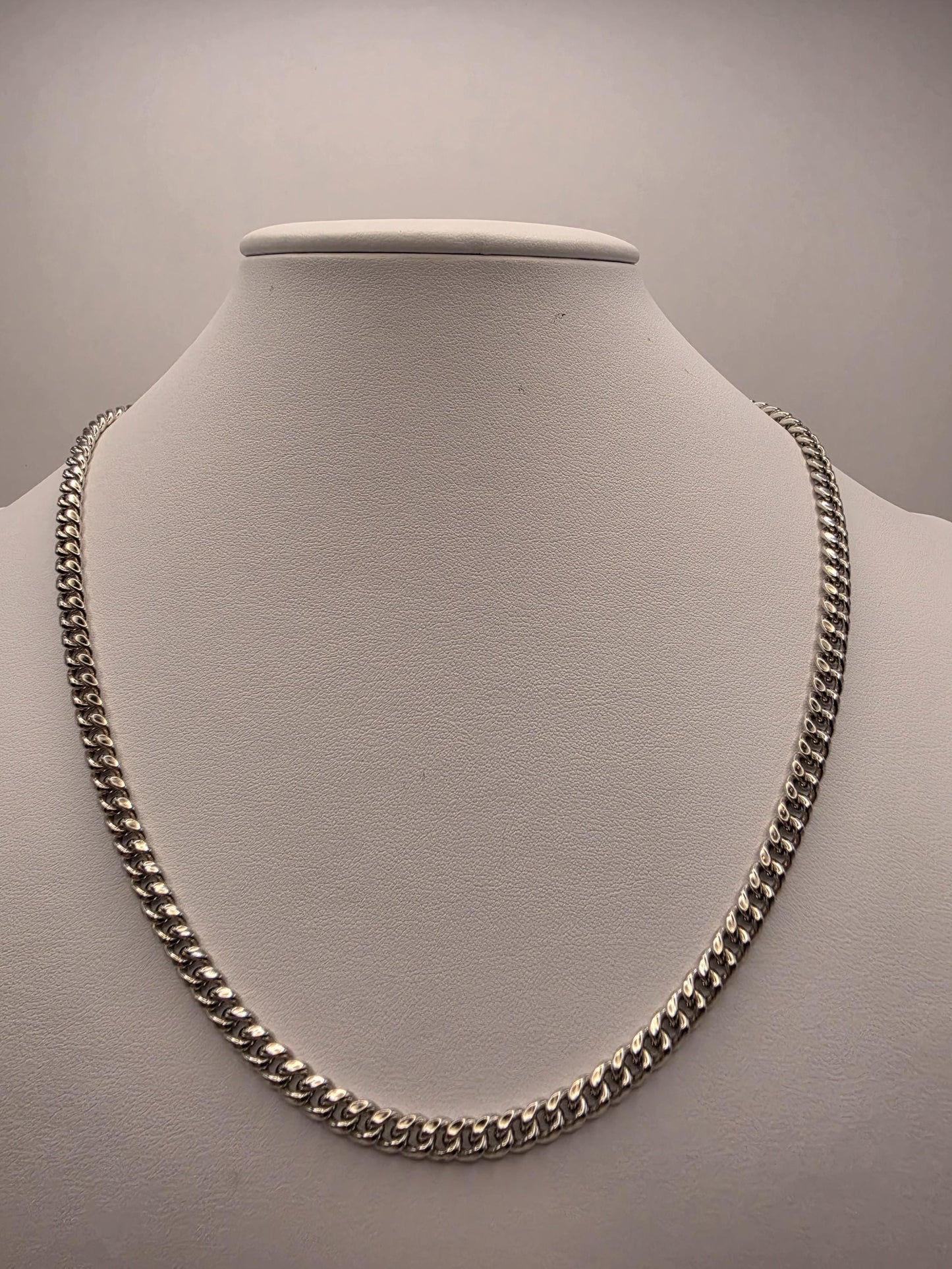 Sterling Silver Cuban Curb Chain Necklace | 925 Silver 5mm Chain 20 Inch