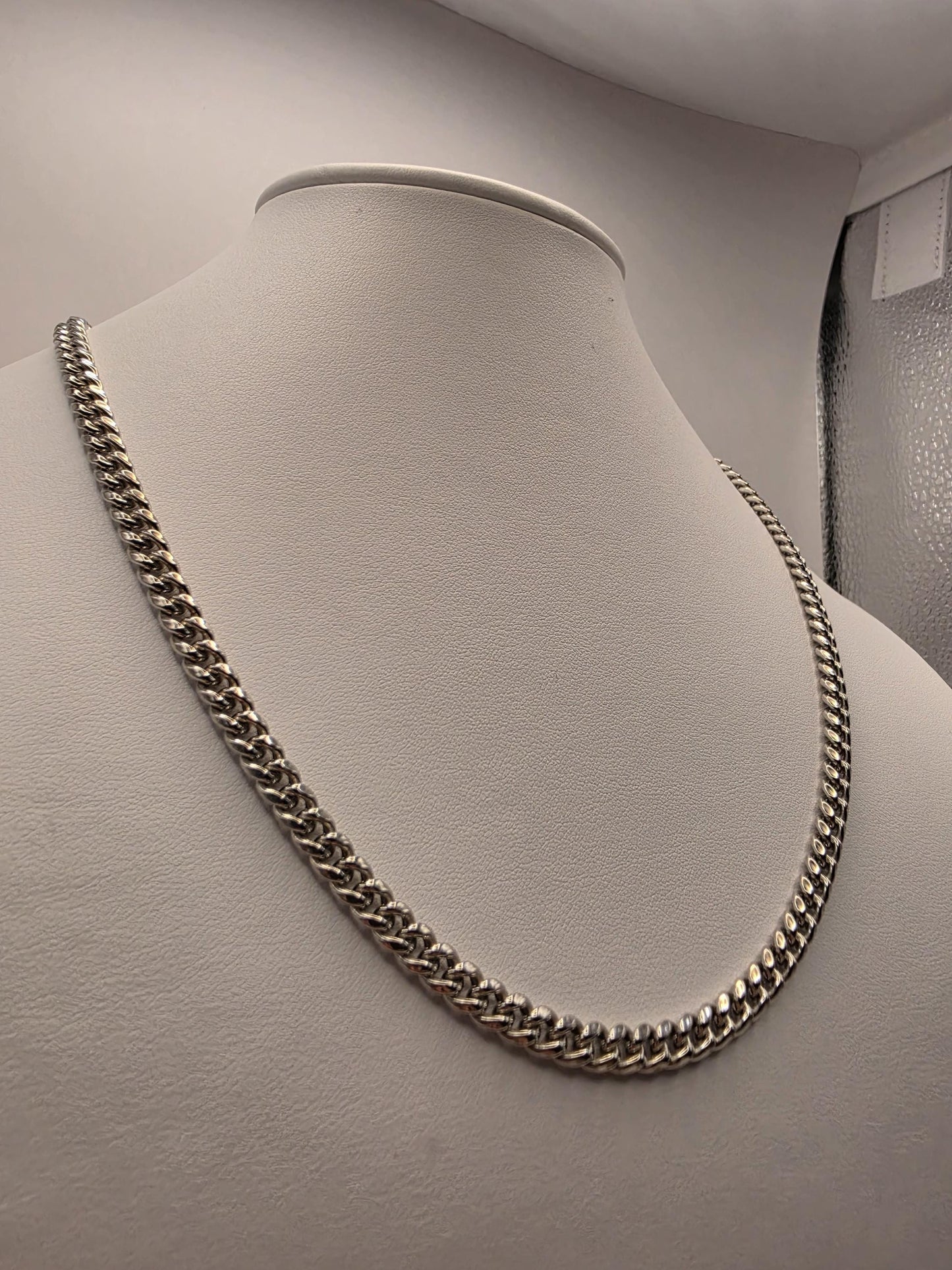 Sterling Silver Cuban Curb Chain Necklace | 925 Silver 5mm Chain 20 Inch