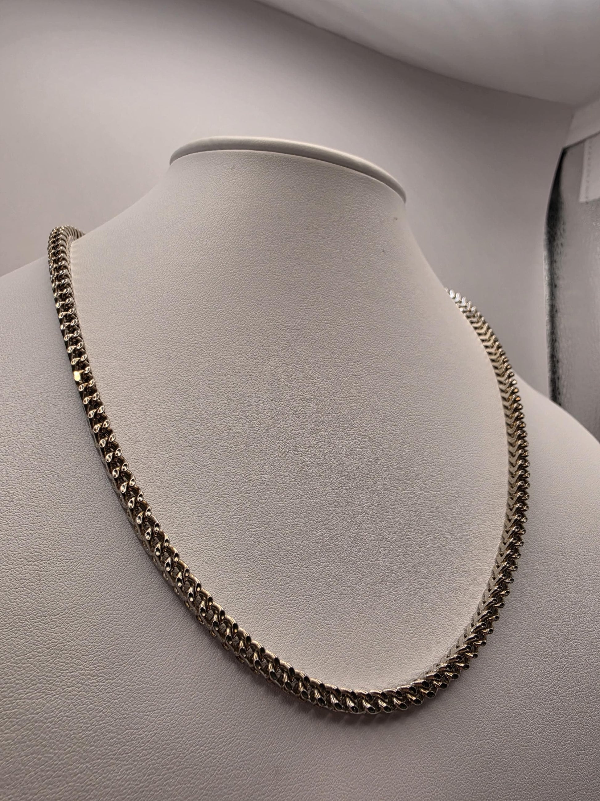 Sterling Silver Franco Chain Necklace | 925 Silver 4mm Chain 20 Inch
