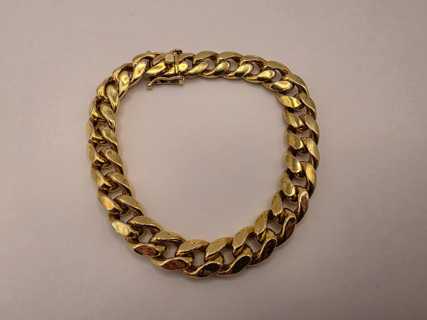 Gold Plated Cuban Link Bracelet | 925 Silver Gold Bracelet 9 Inch 10mm
