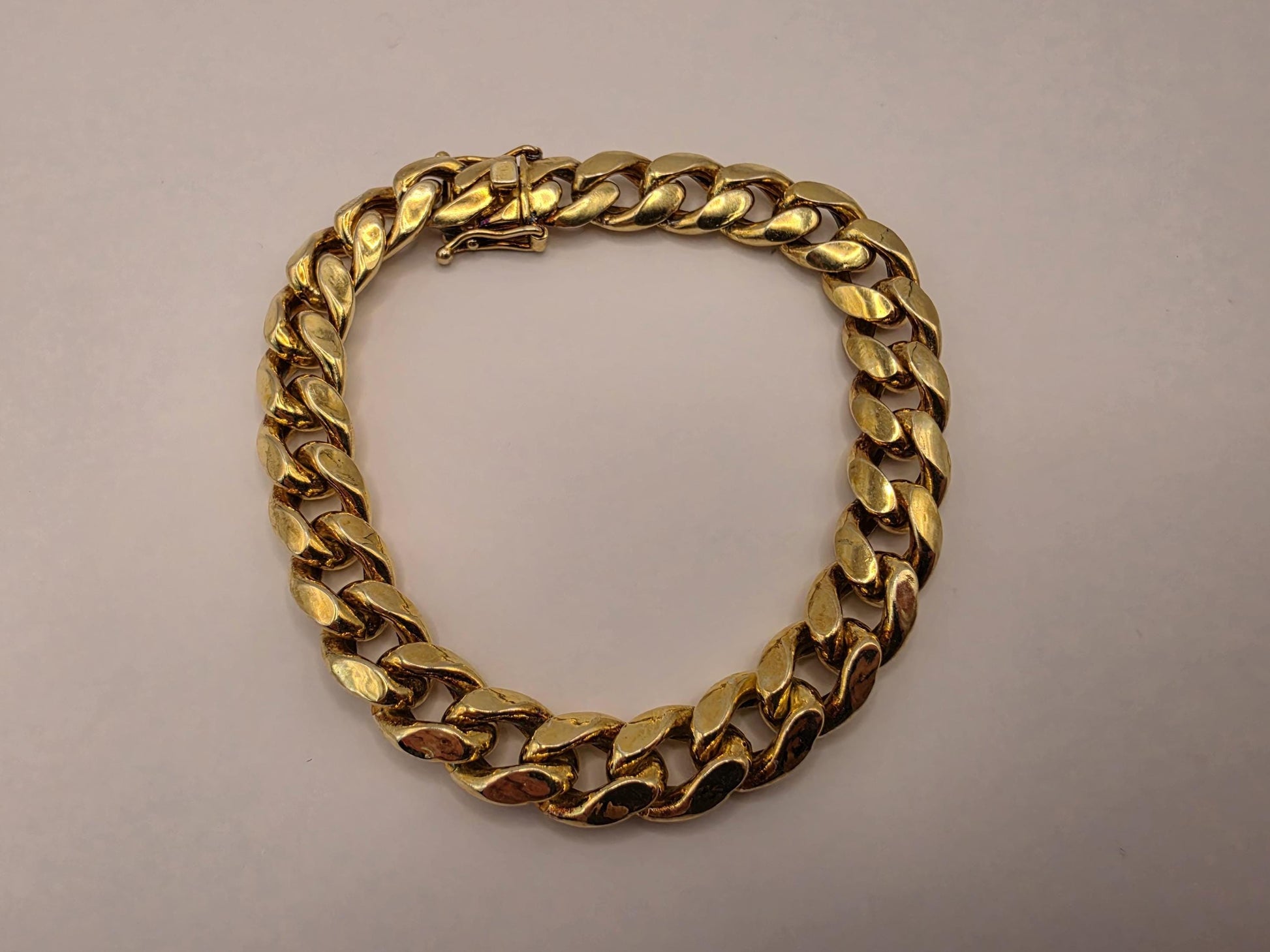 Gold Plated Cuban Link Bracelet | 925 Silver Gold Bracelet 9 Inch 10mm
