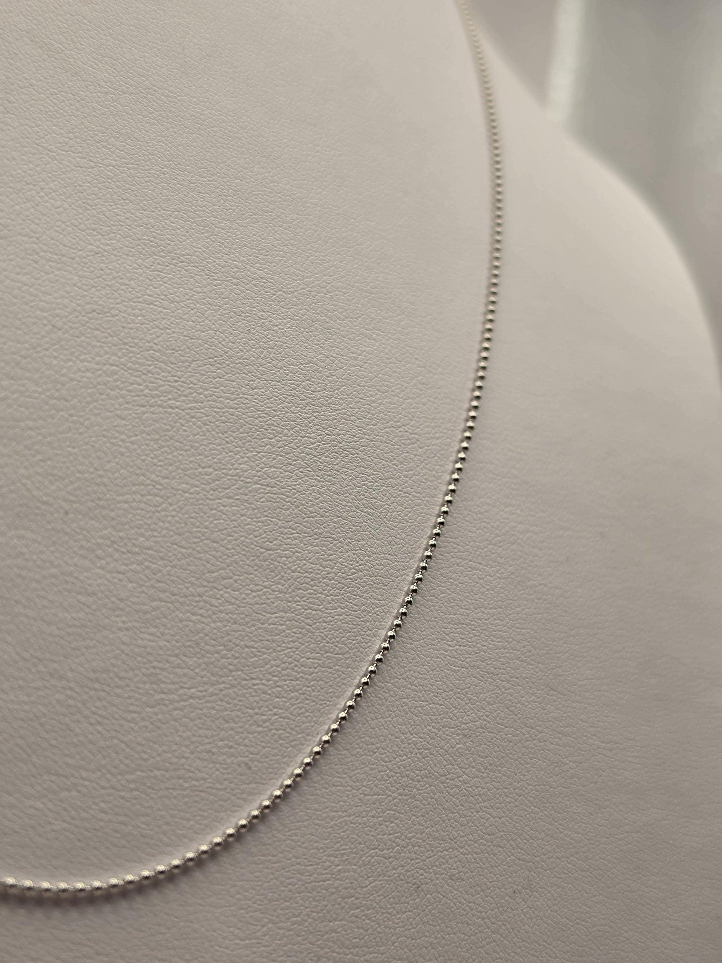 Sterling Silver Ball Chain Necklace, 1.25mm 24 Inch Lobster Clasp 925