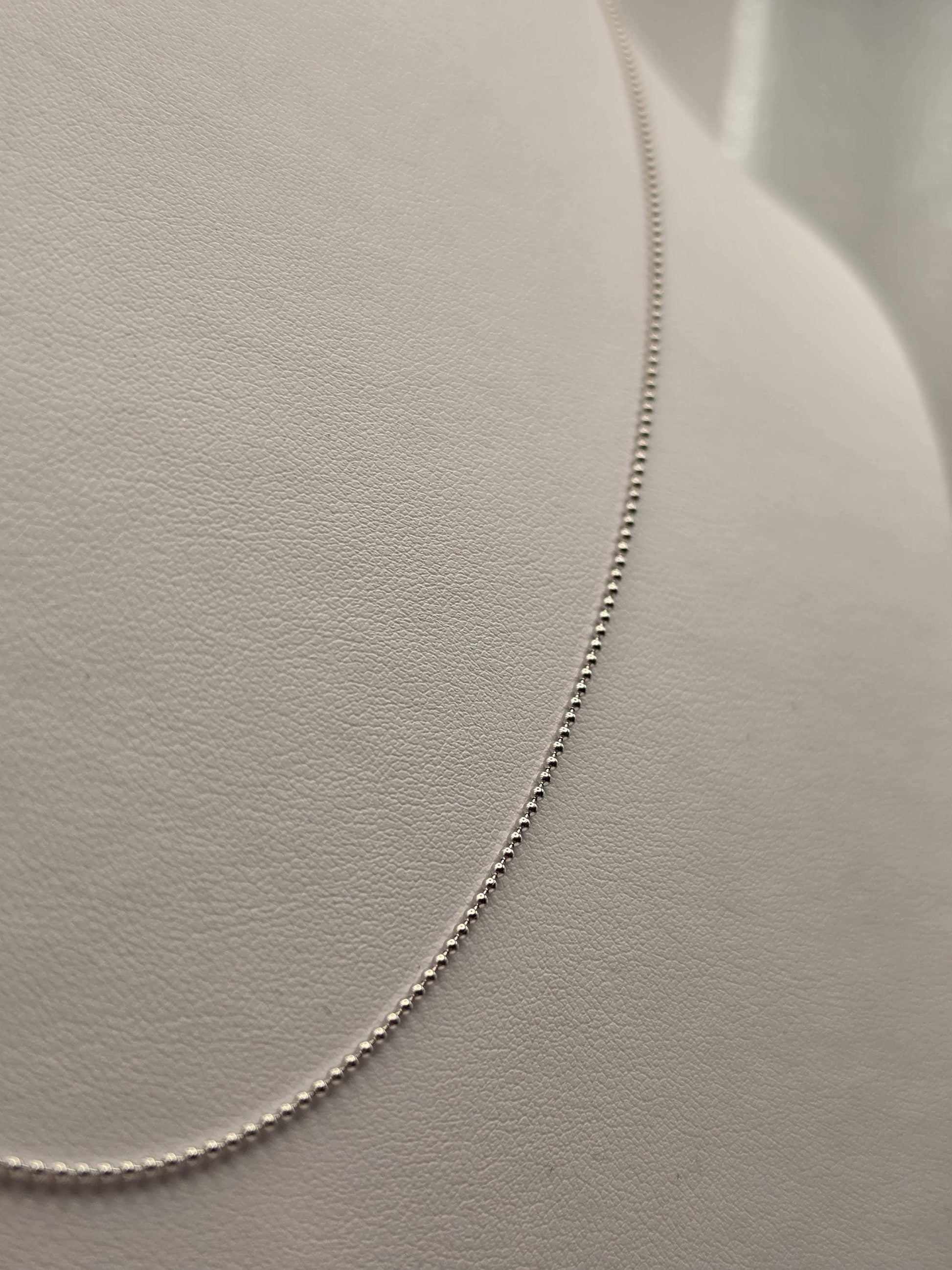 Sterling Silver Ball Chain Necklace, 1.25mm 24 Inch Lobster Clasp 925