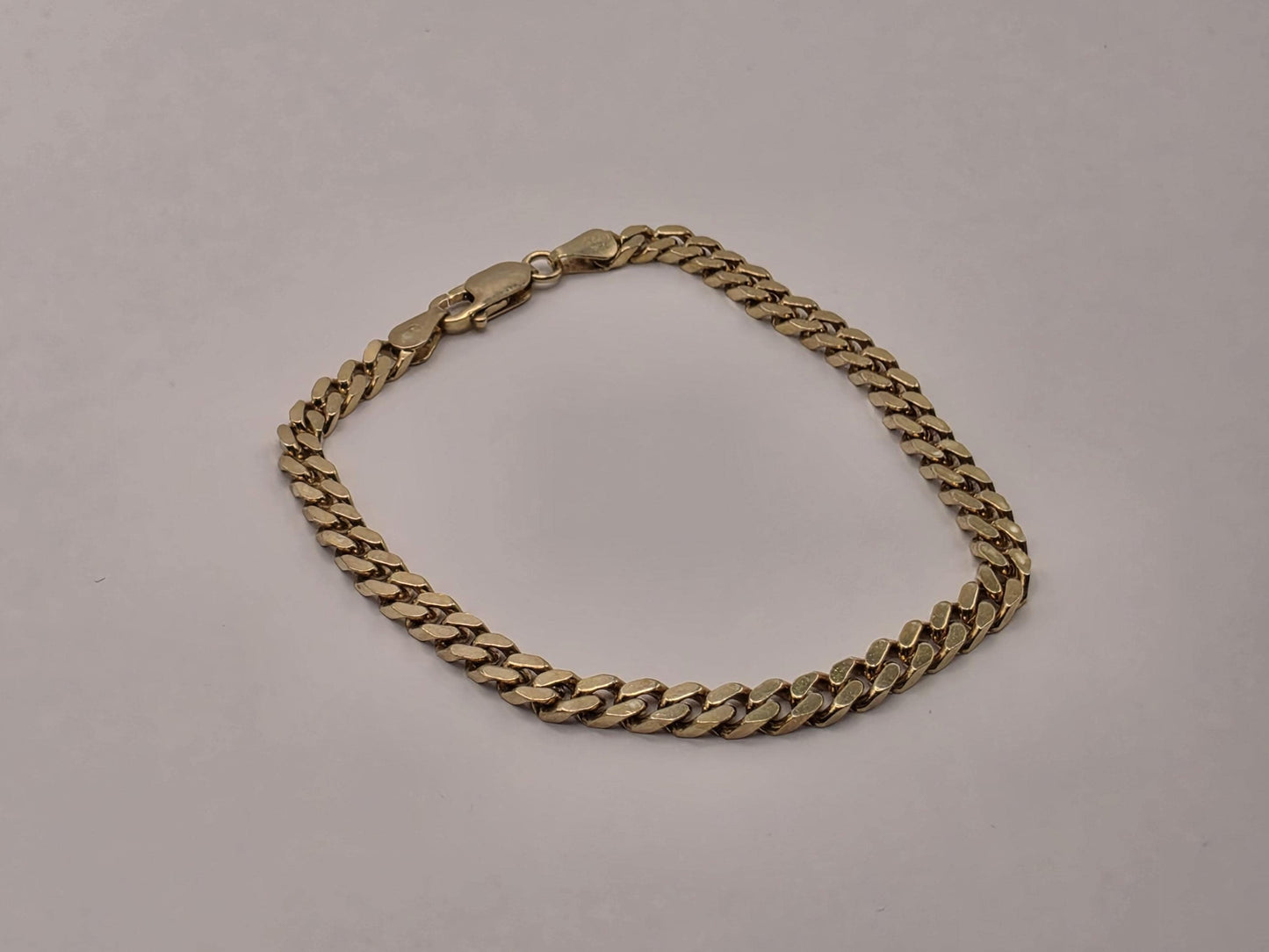 Gold Plated Sterling Silver Cuban Curb Bracelet, 8 Inch 925
