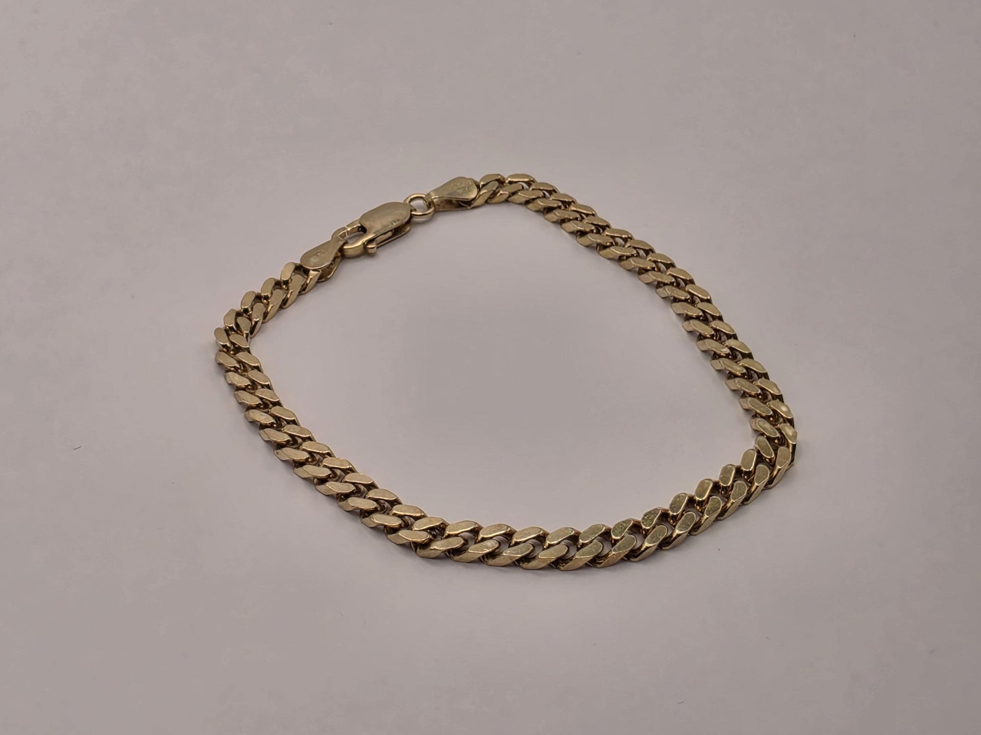 Gold Plated Sterling Silver Cuban Curb Bracelet, 8 Inch 925