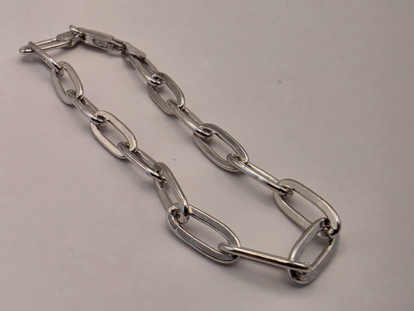 Sterling Silver Paperclip Link Bracelet — 5.7mm 7.5 Inch Minimalist 925