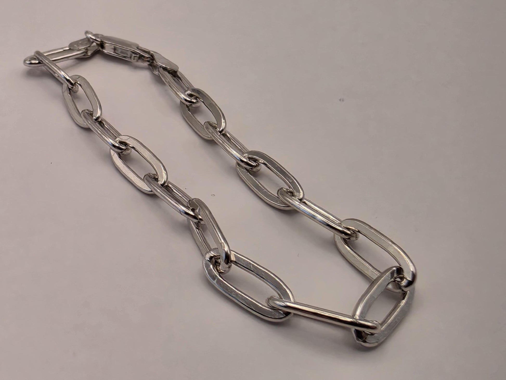 Sterling Silver Paperclip Link Bracelet — 5.7mm 7.5 Inch Minimalist 925