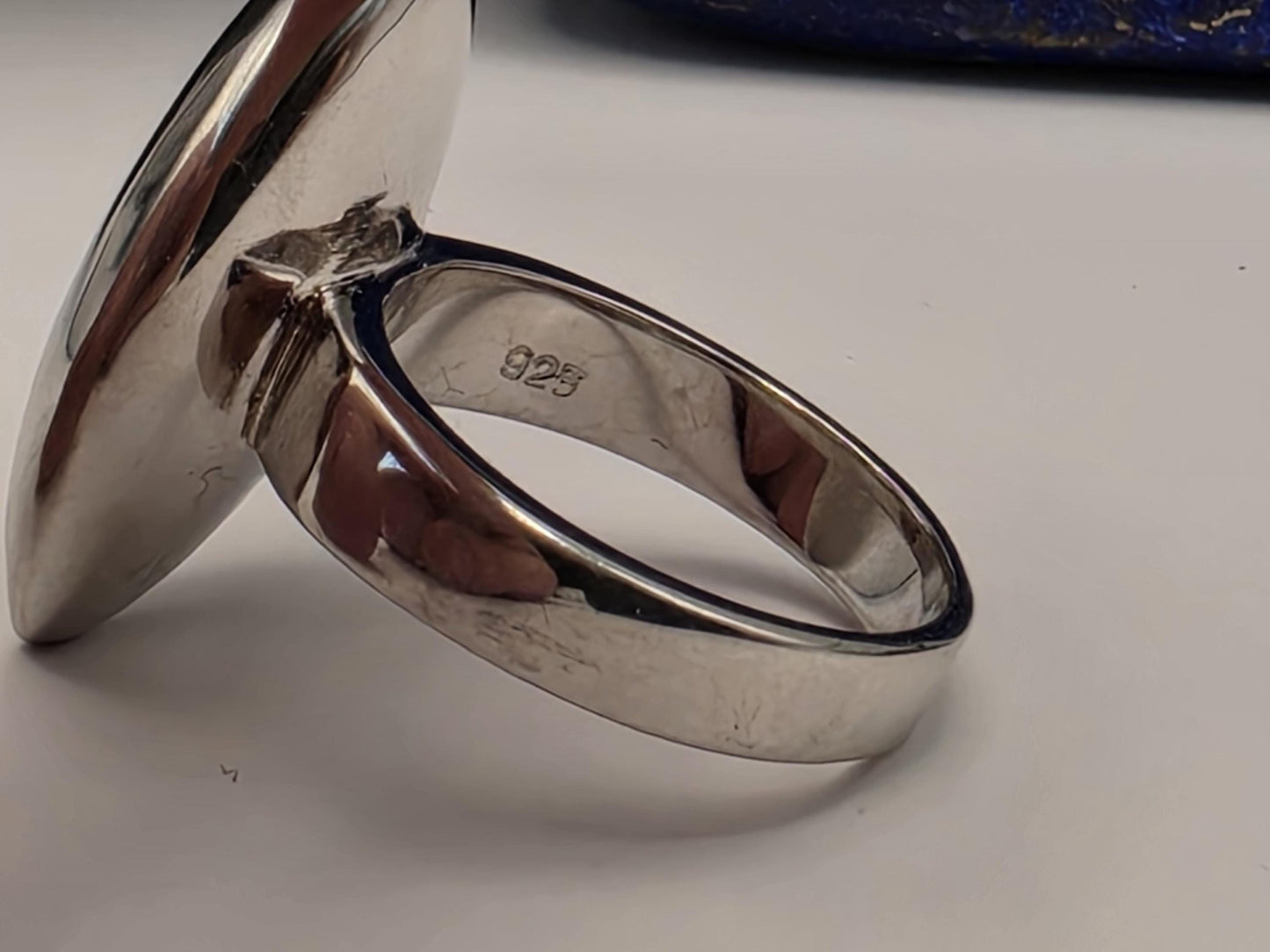 Sterling Silver Marquise Dome Ring — Bold Minimalist Statement Ring 925 Size 9