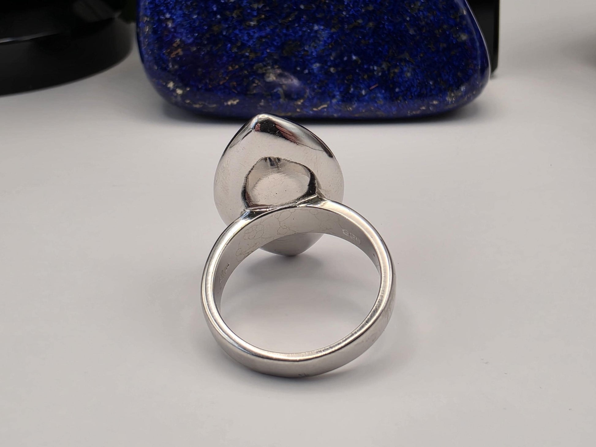 Sterling Silver Marquise Dome Ring — Bold Minimalist Statement Ring 925 Size 9