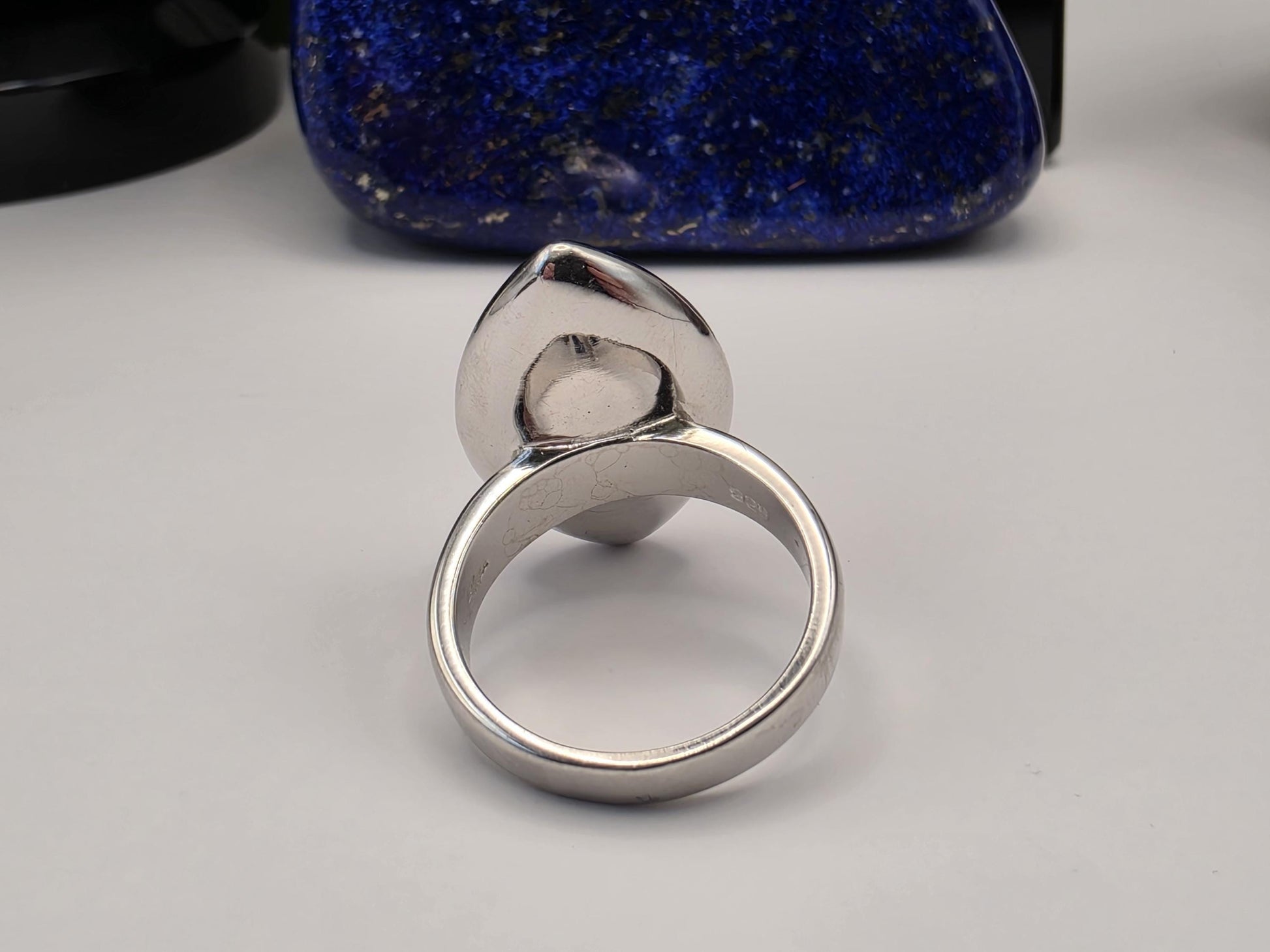 Sterling Silver Marquise Dome Ring — Bold Minimalist Statement Ring 925 Size 9