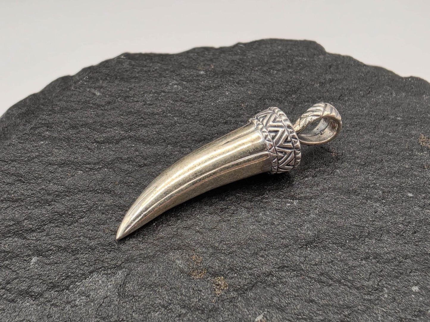 Sterling Silver Cornicello Italian Horn Pendant — Good Luck Amulet 925