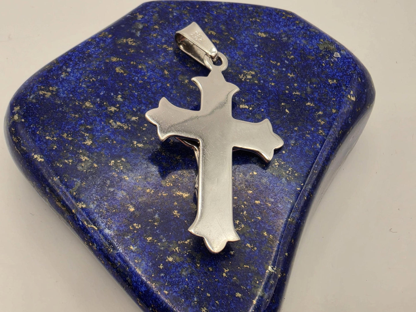 925 Sterling Silver Gothic Crucifix Pendant | High Relief Corpus | Flared Arms | 1.5"