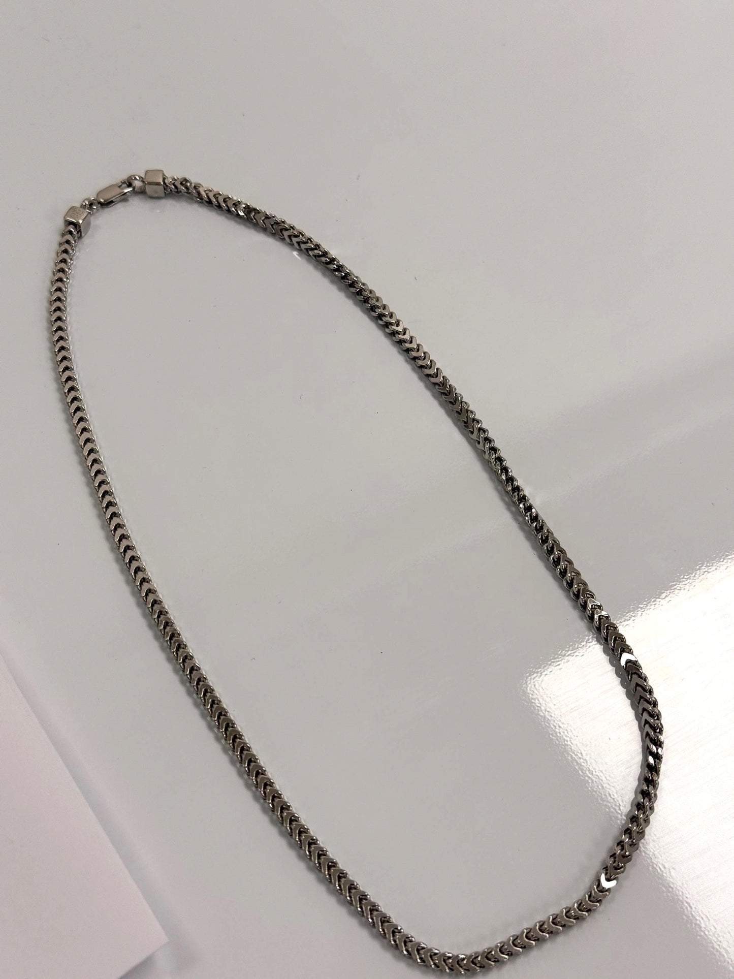 Sterling Silver Franco Chain Necklace | 20 Inch 925 Silver | 3mm Franco Chain for Women
