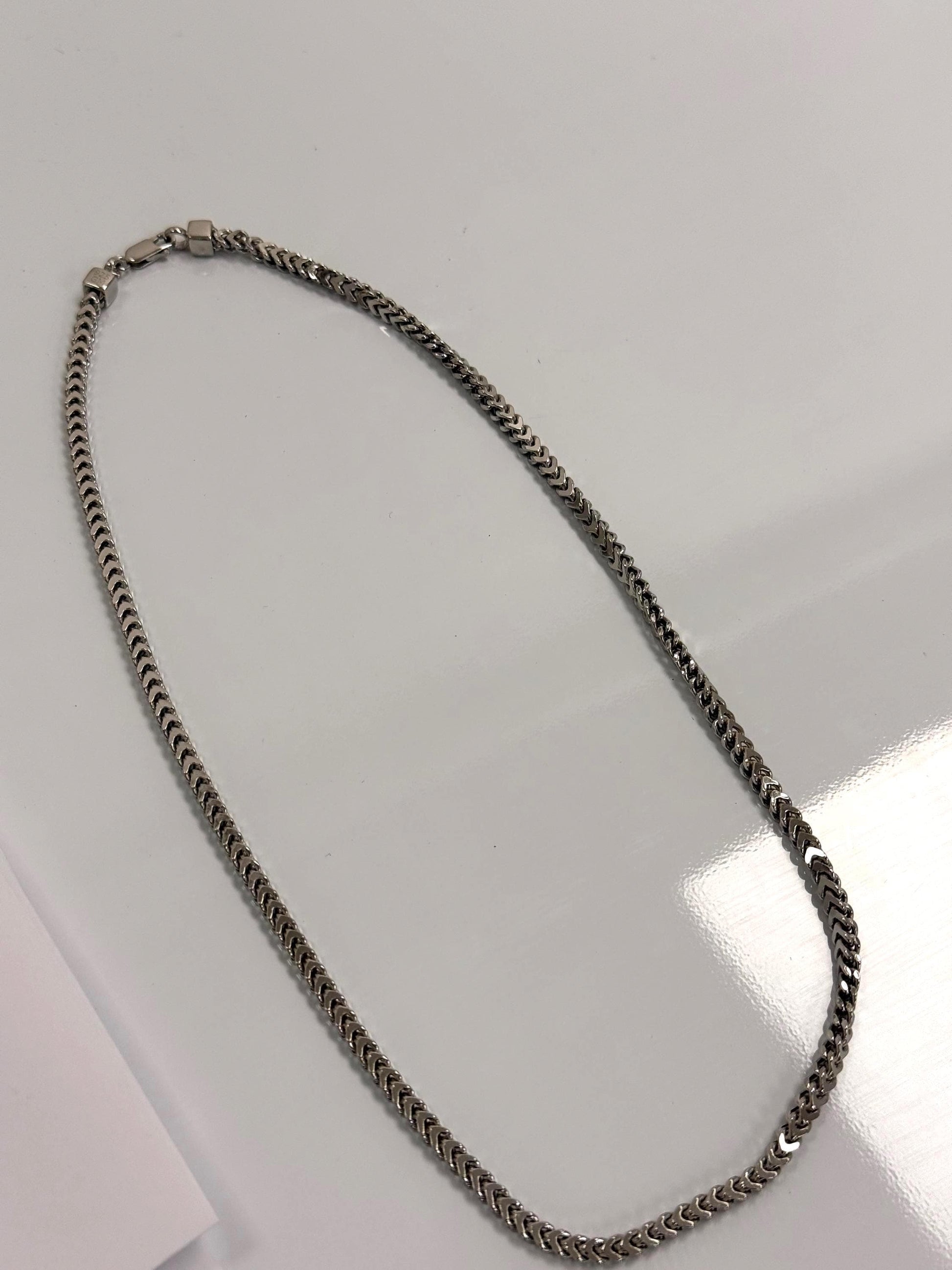 Sterling Silver Franco Chain Necklace | 20 Inch 925 Silver | 3mm Franco Chain for Women