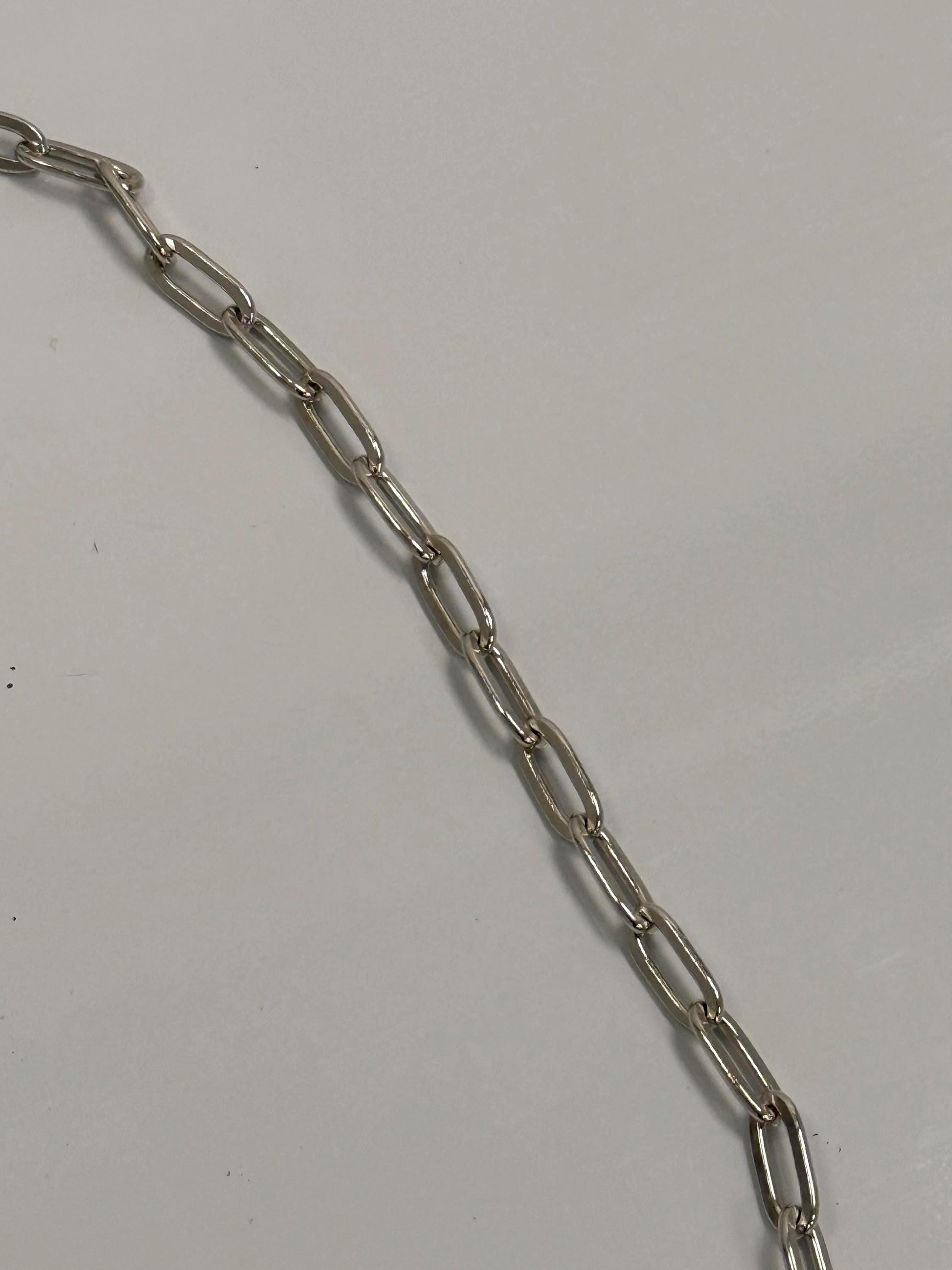 Sterling Silver Paperclip Chain Necklace | 18 Inch 925 Silver | Paperclip Link Chain for Women